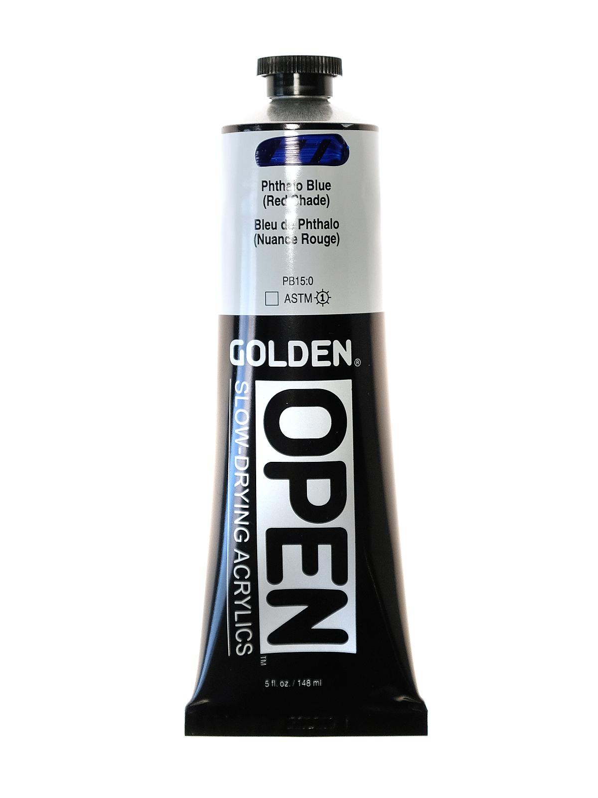 OPEN Acrylic Colors phthalo blue red shade 5 oz. tube