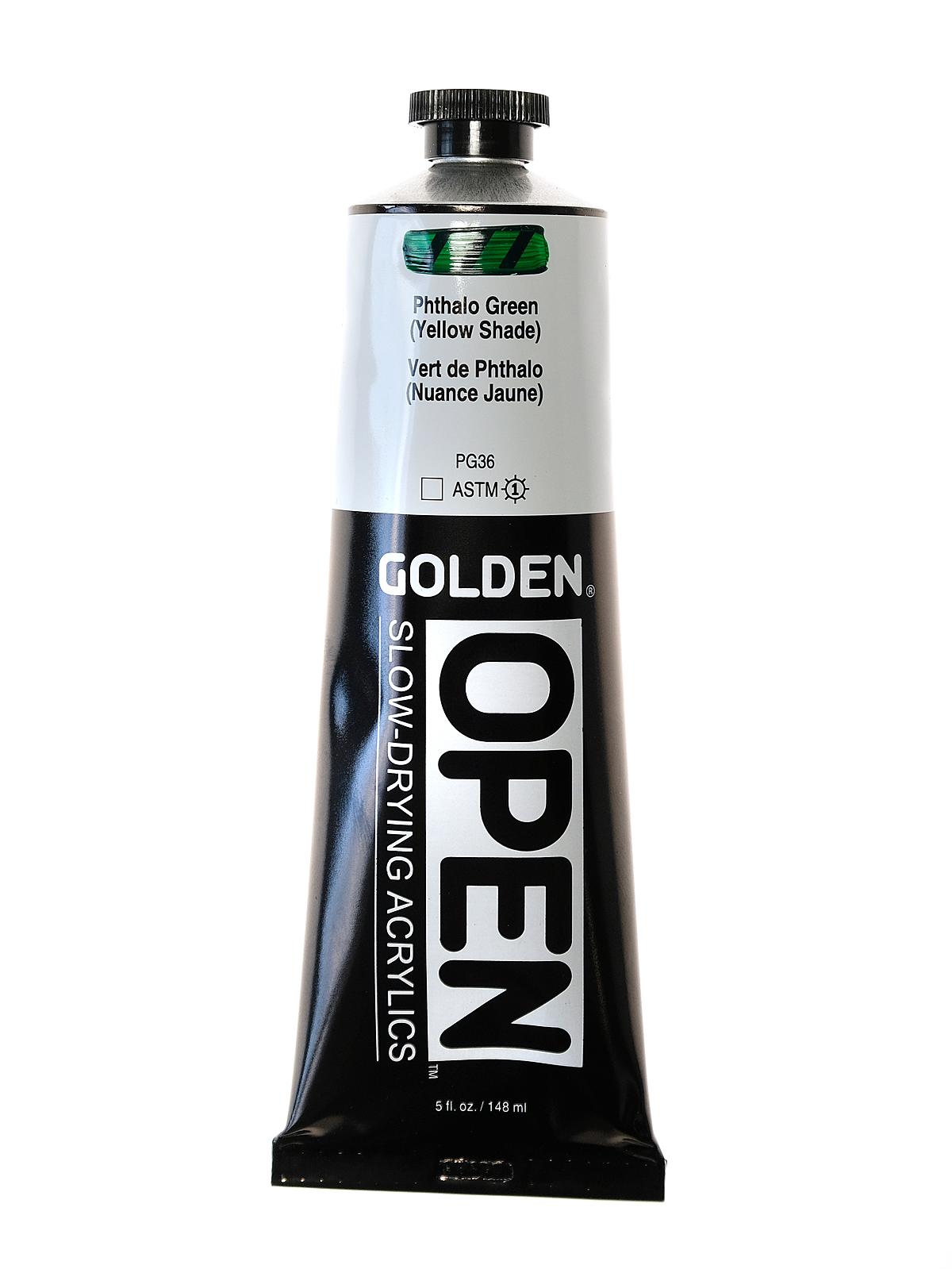 OPEN Acrylic Colors phthalo green yellow shade 5 oz. tube