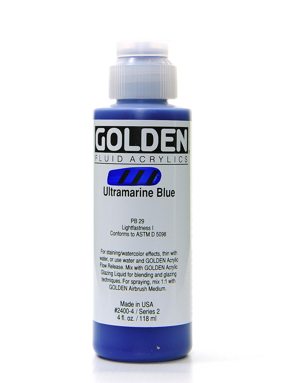 Fluid Acrylics ultramarine blue 4 oz.