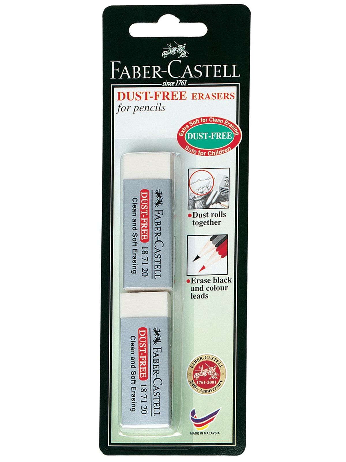 Dust-Free Vinyl Erasers pack of 2