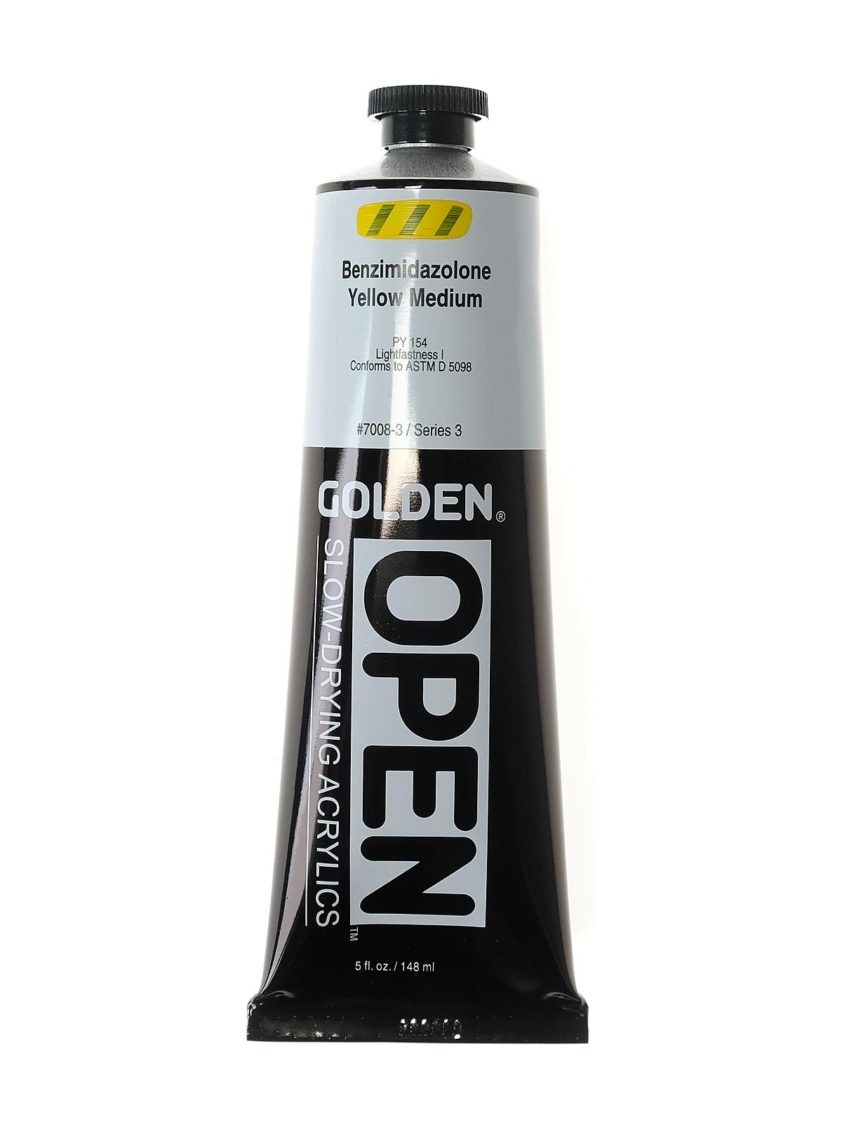 OPEN Acrylic Colors benzimidazolone yellow medium 5 oz. tube