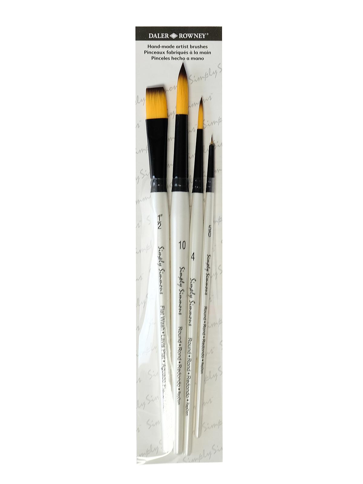 Simply Simmons Short Handle Brush Sets watercolor set 4-piece