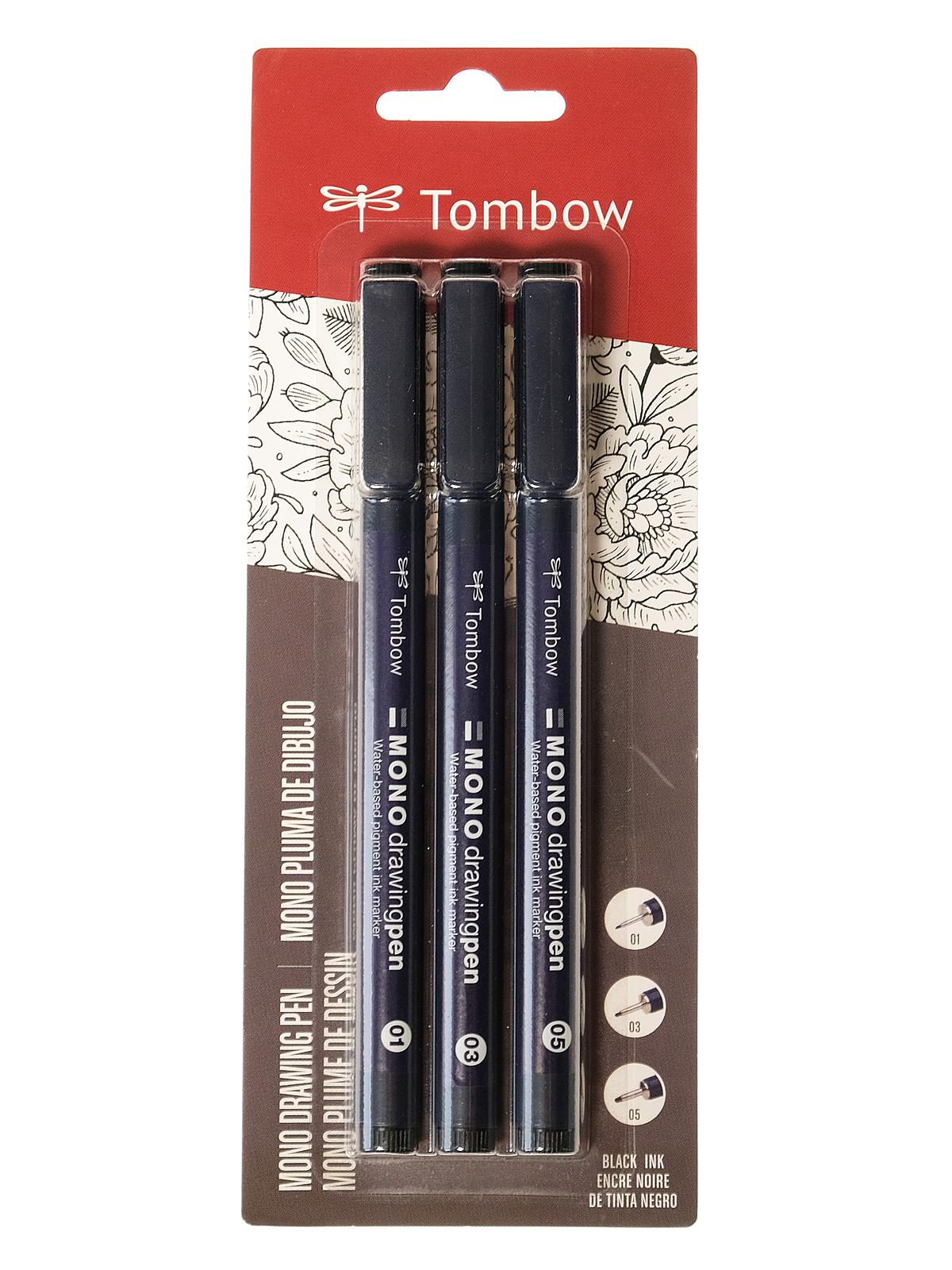 MONO Drawing Pens assorted set of 3
