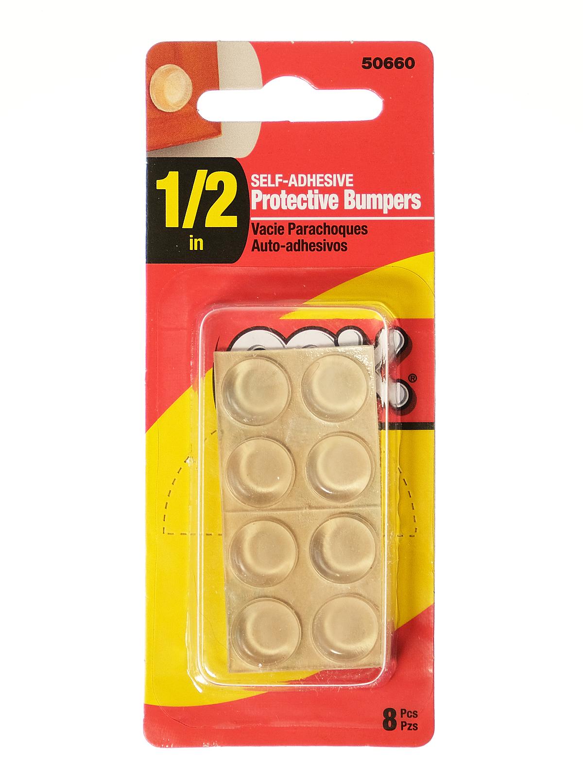 Self Adhesive Bumpers clear 1 2 in. pack of 8