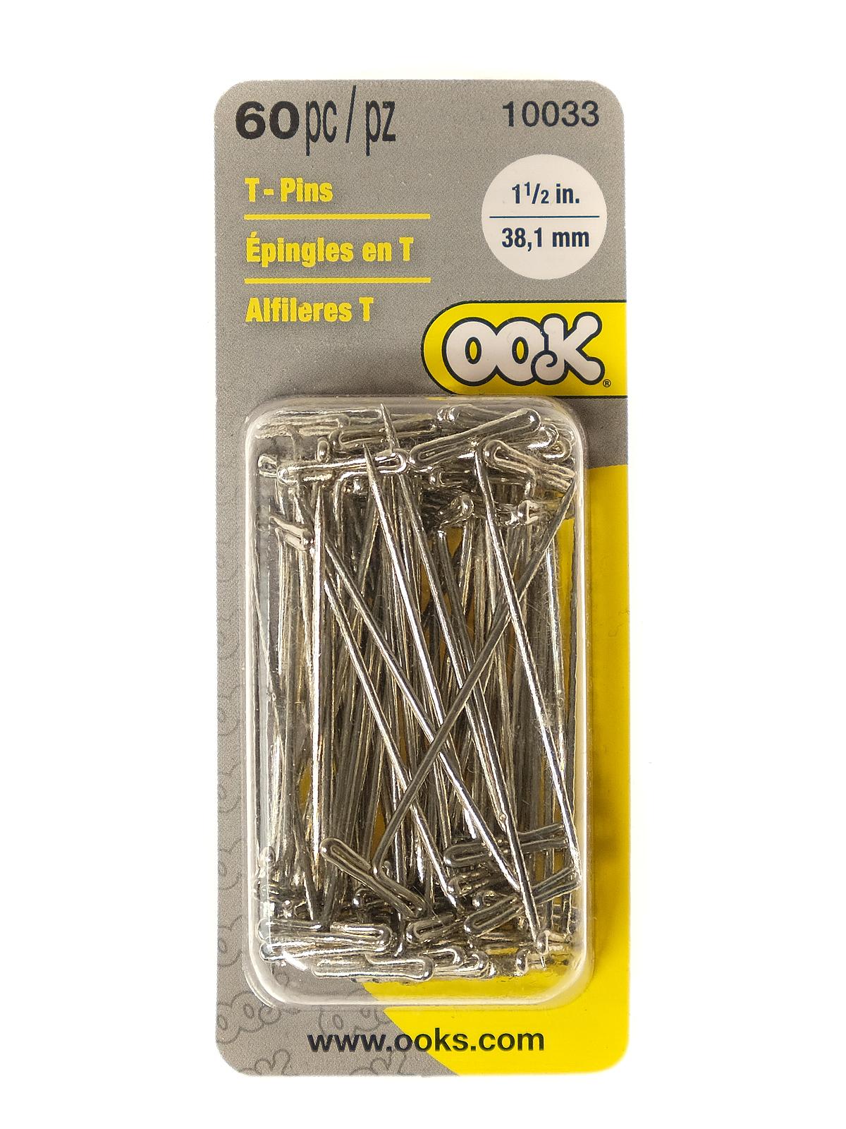T-Pins 1 1 2 in. pack of 60