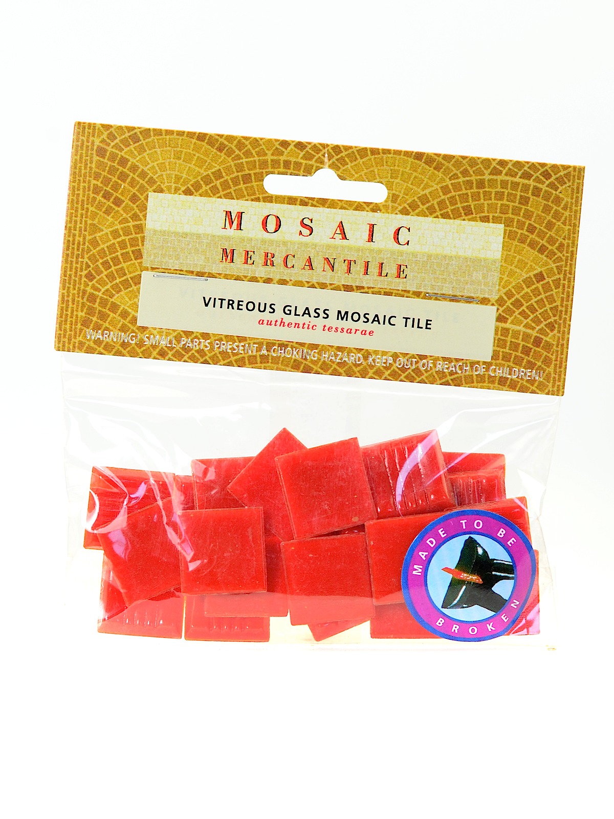 Solid Color Vitreous Glass Mosaic Tile Tomato Red 3 4 In. Pack Of 24