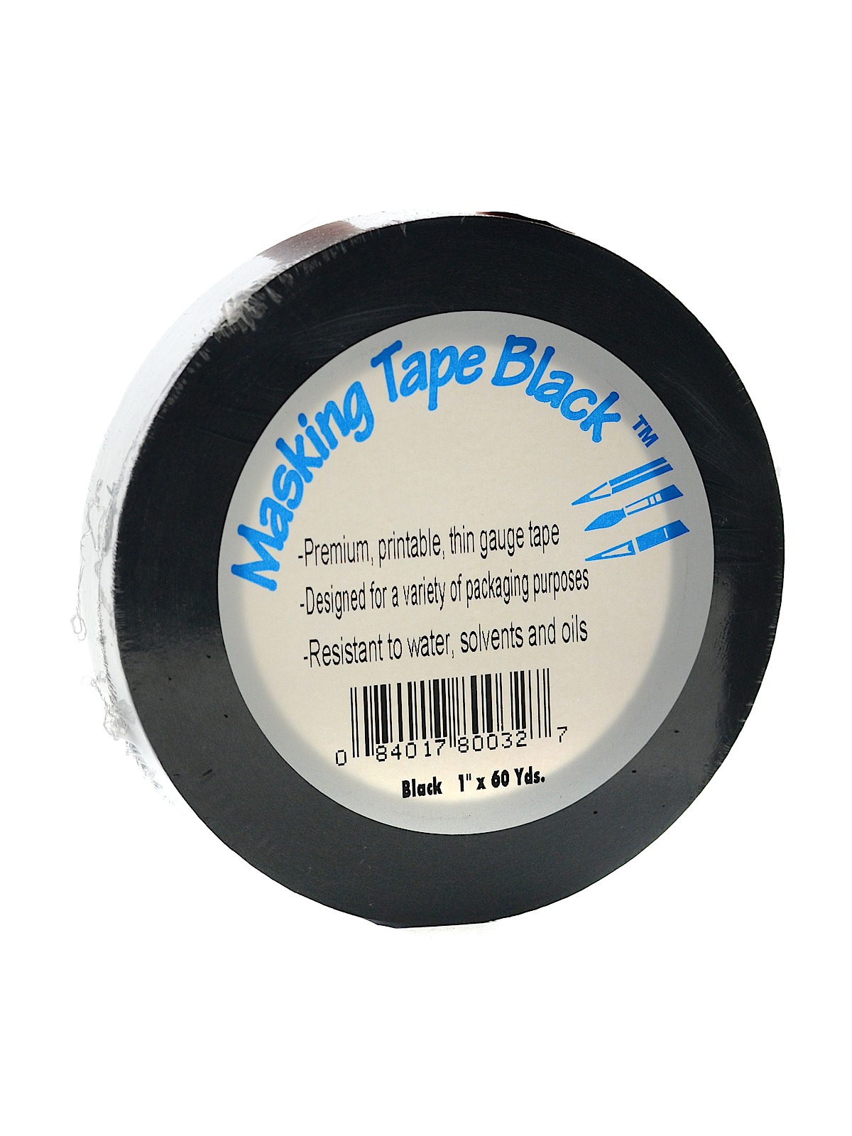 Black Masking Tape 1 In. X 60 Yd.