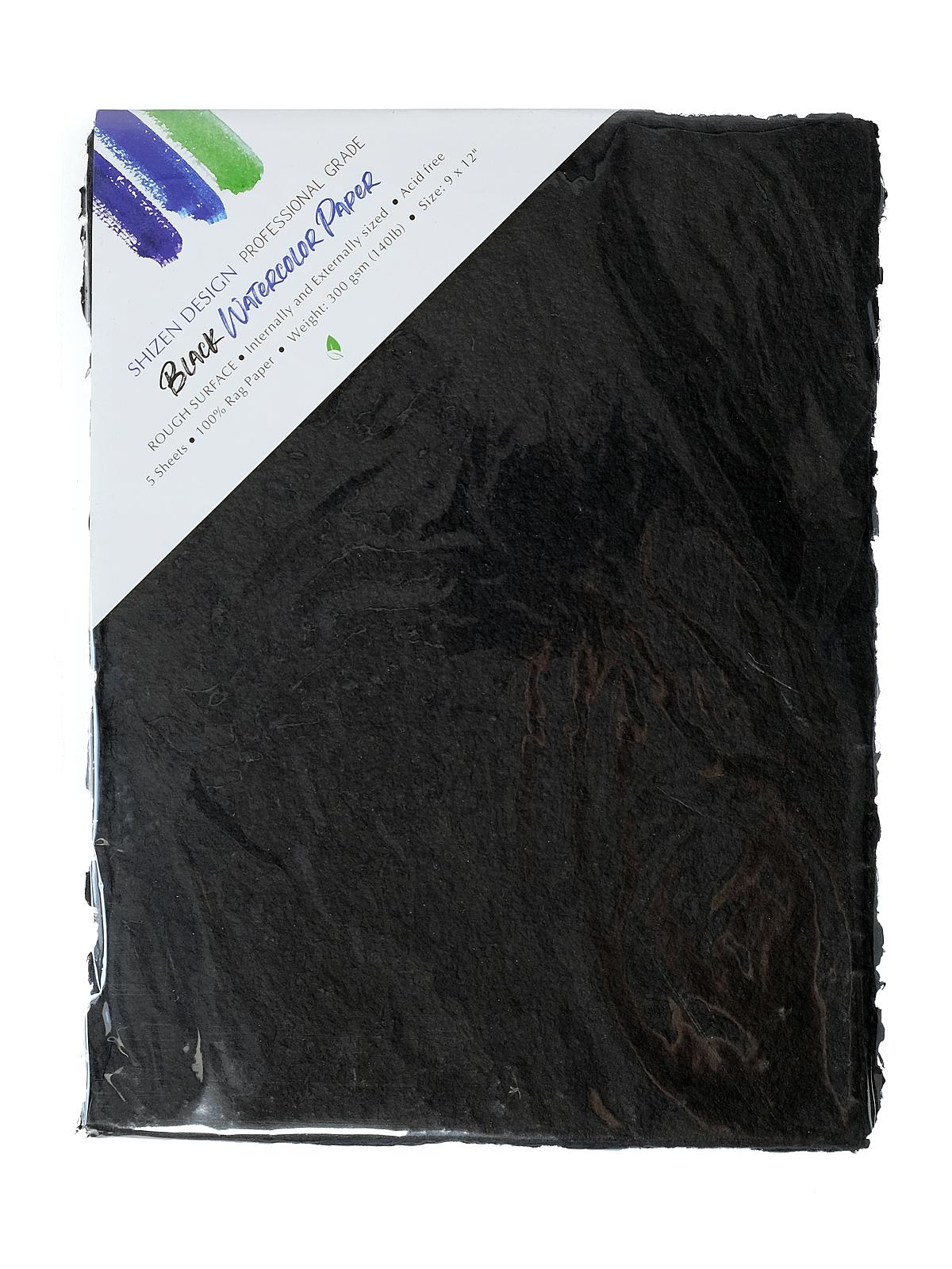 Black Watercolor Paper 9 in. x 12 in. cold press pack of 5