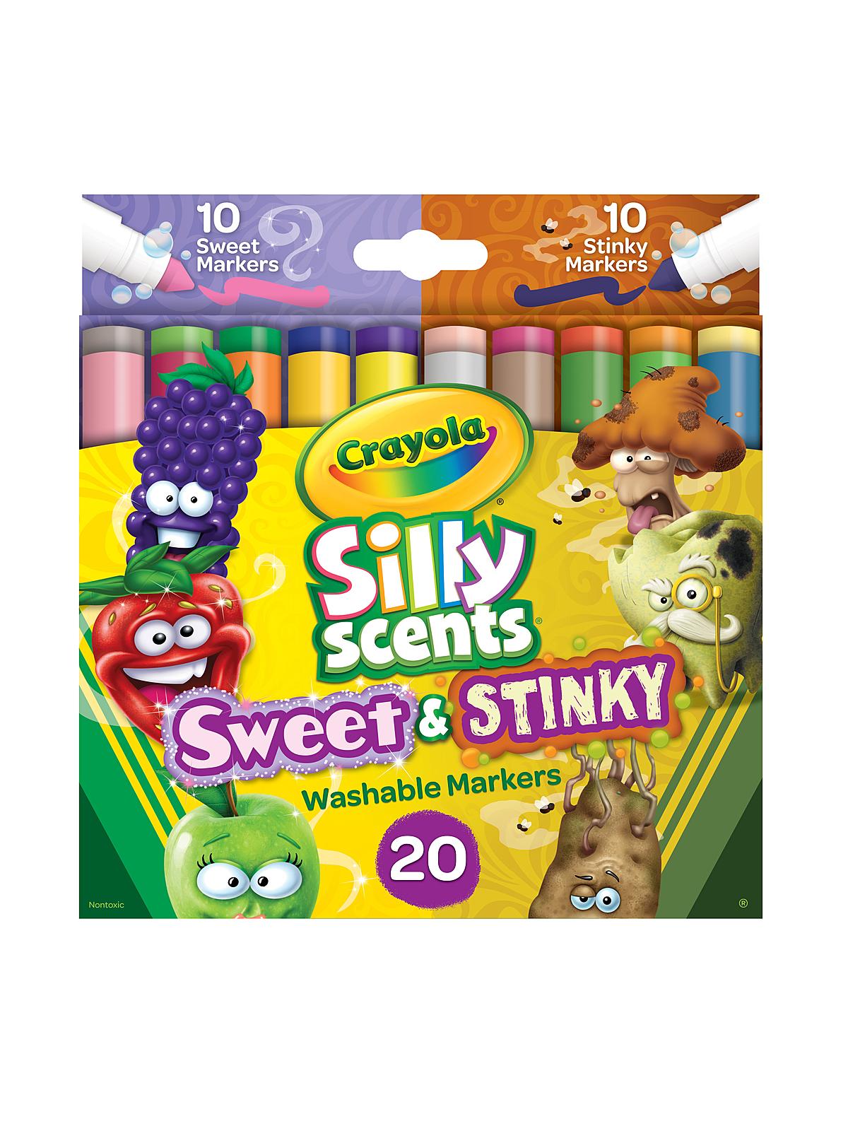 Silly Scents Sweet and Stinky Washable Markers broad tip set of 20