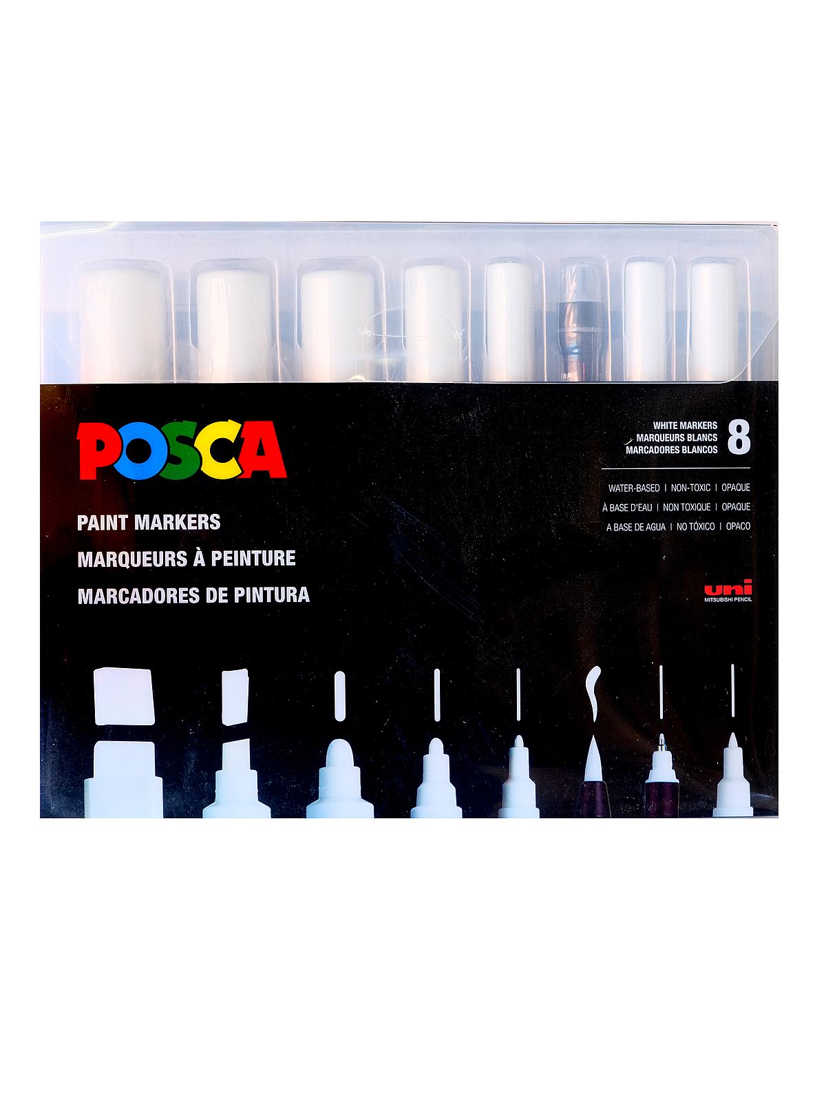 Paint Markers Various asst. points set of 8 white