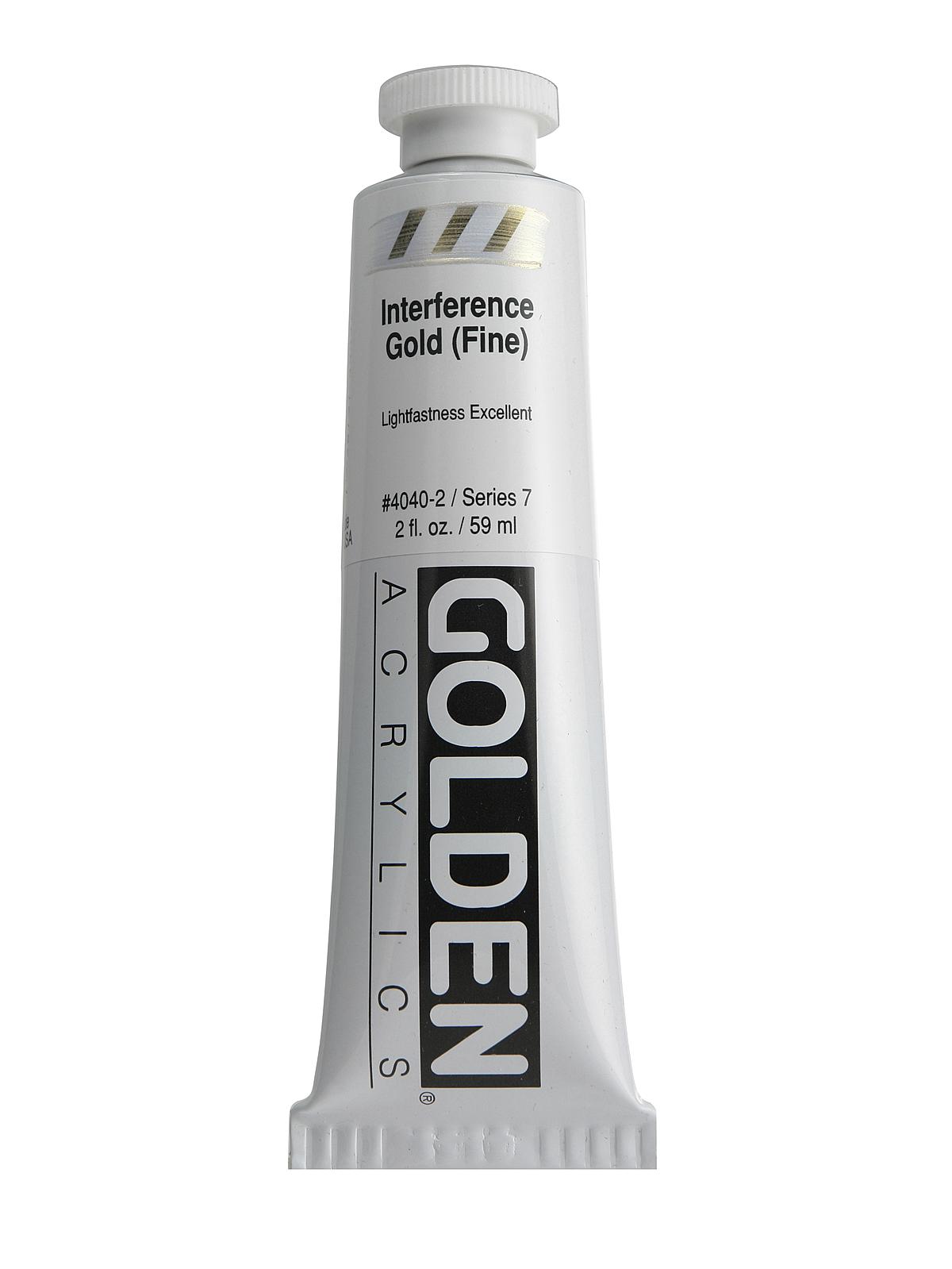 Iridescent and Interference Acrylics interference gold fine 2 oz.
