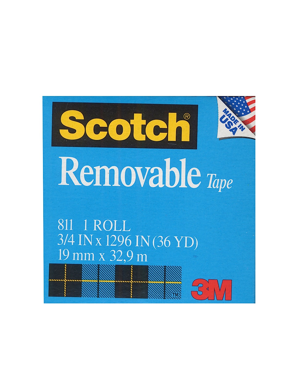 Scotch Magic Tape Removable  811 3 4 in. x 36 yd. roll 811