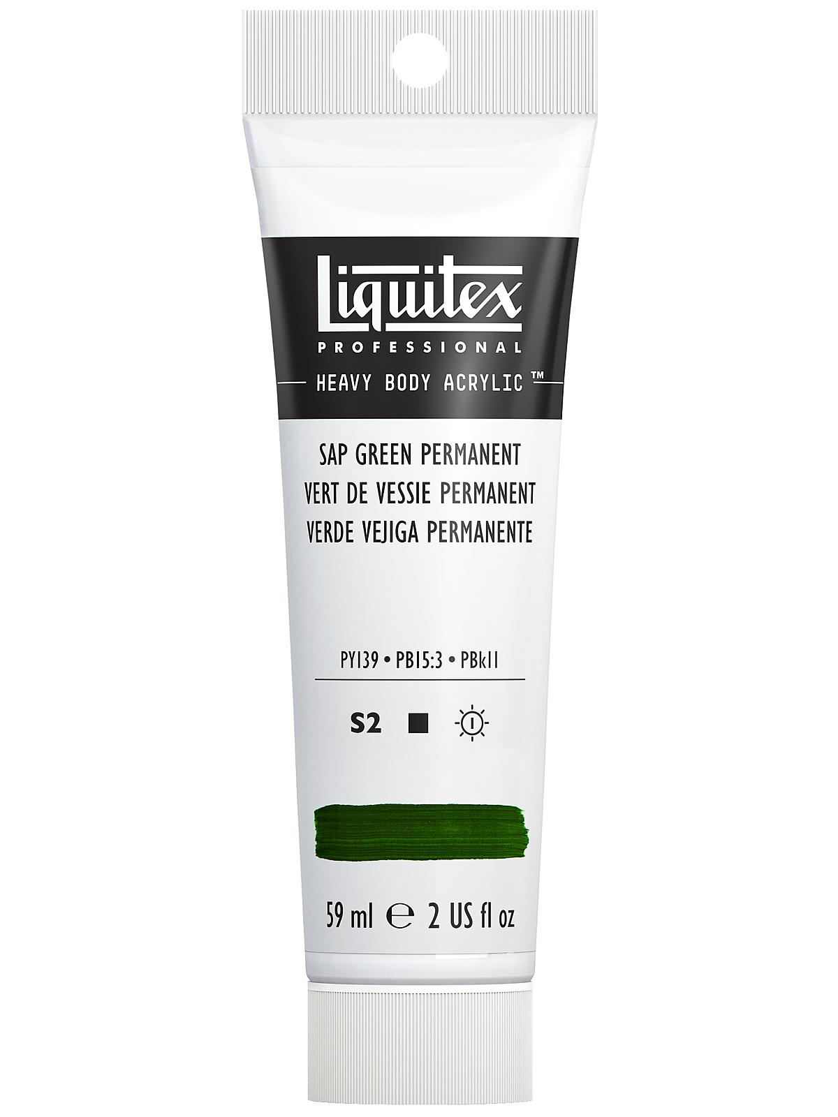 Heavy Body Professional Artist Acrylic Colors sap permanent green 2 oz.