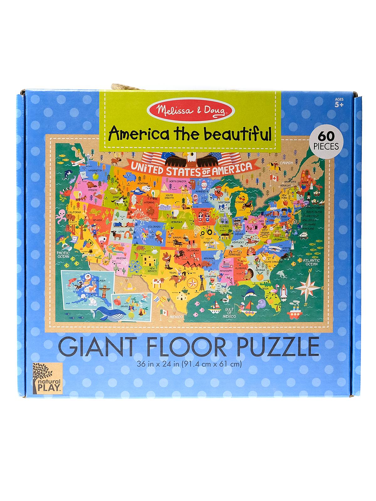 Natural Play Floor Puzzles America the Beautiful 36 in. x 24 in. 60 pieces