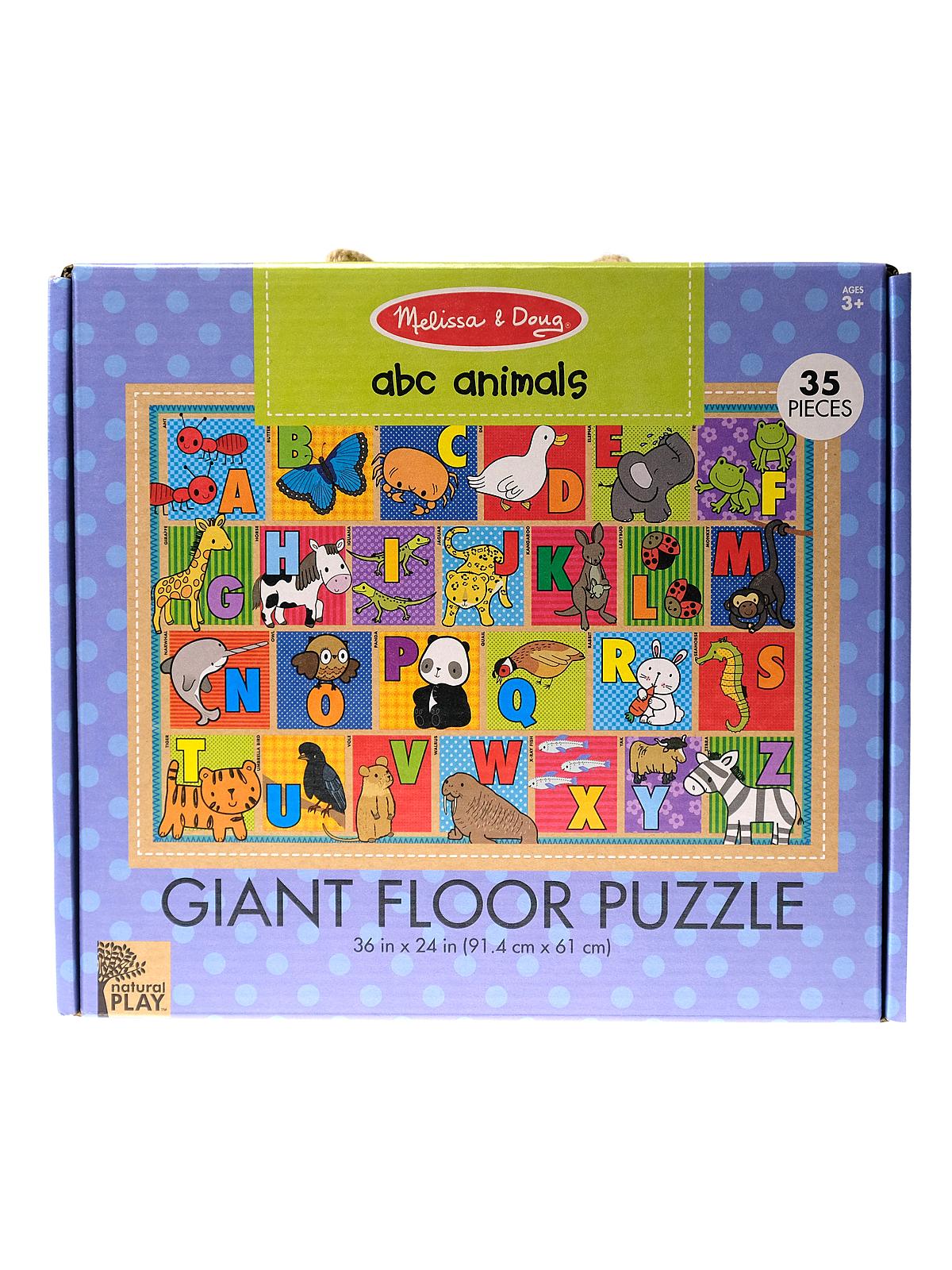 Natural Play Floor Puzzles ABC Animals 36 In. X 24 In. 35 Pieces