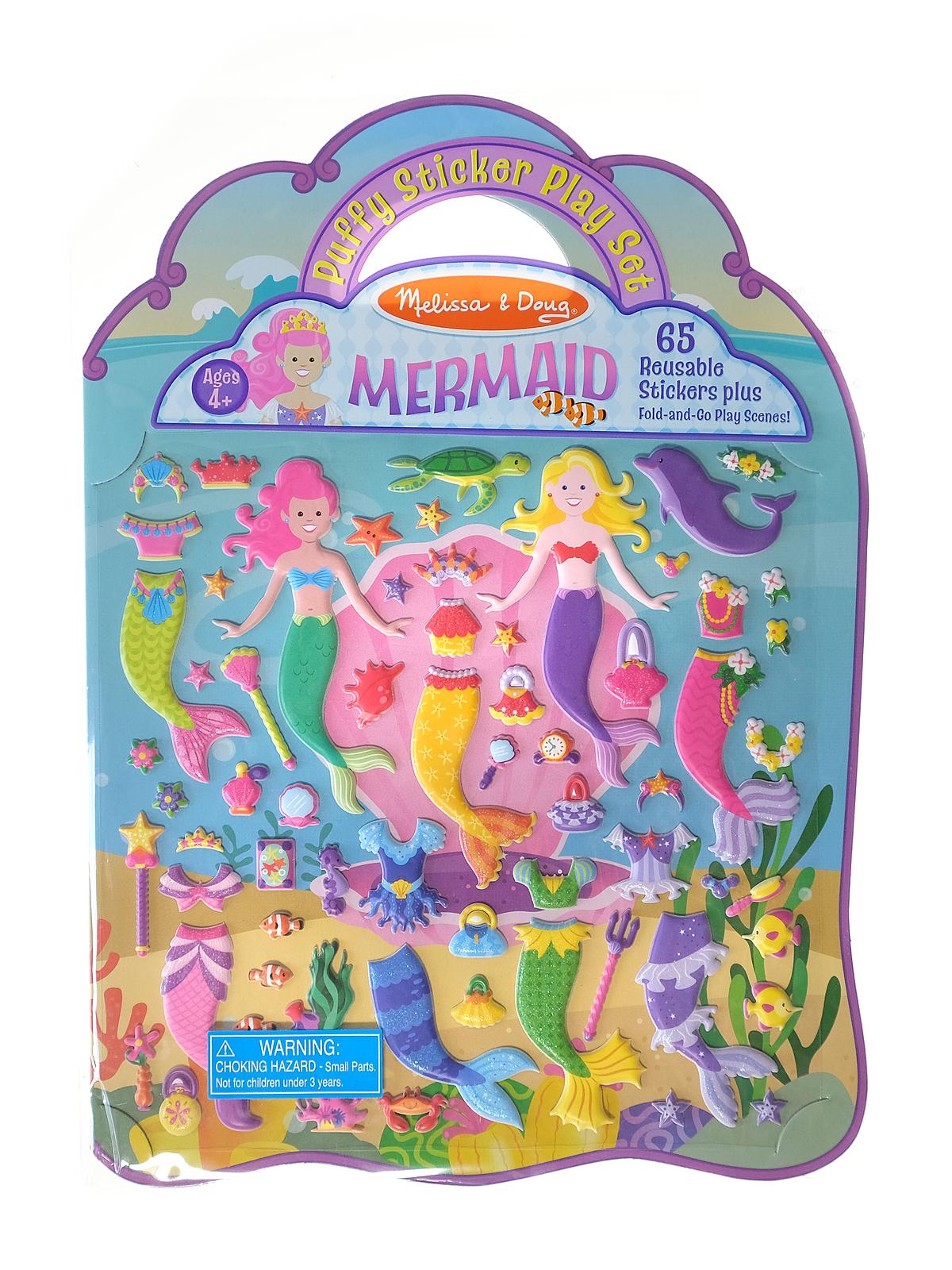 Reusable Puffy Sticker Play Sets Mermaid 65 Pieces