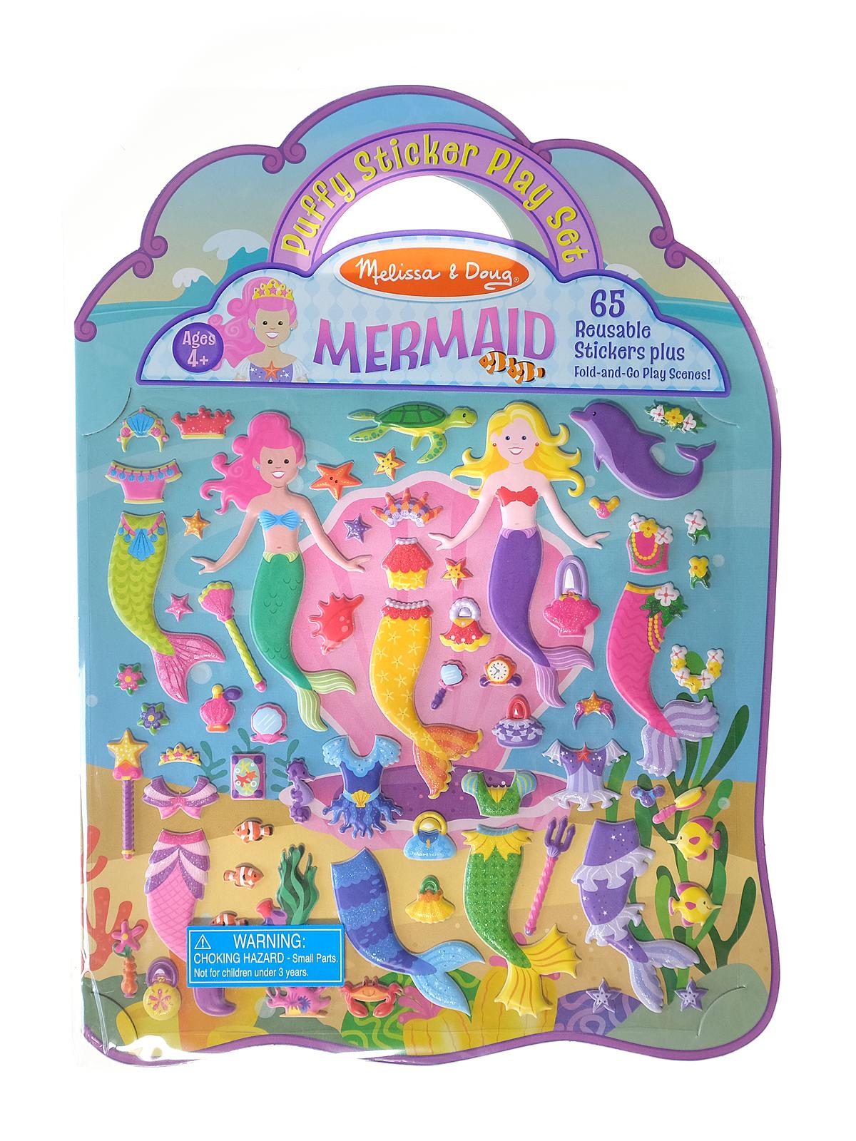 Reusable Puffy Sticker Play Sets mermaid 65 pieces