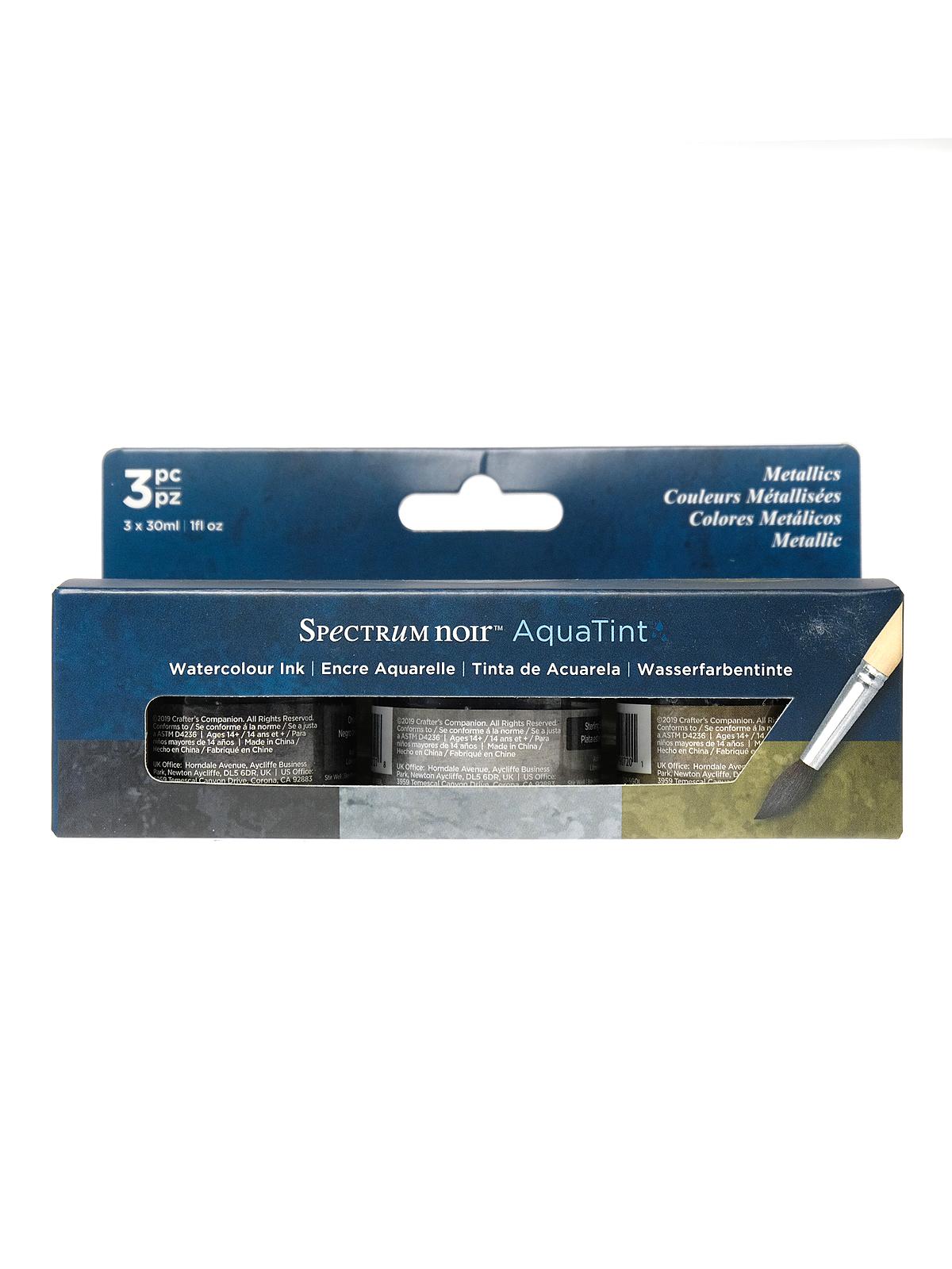 Aquatint Watercolor Inks metallics set of 3