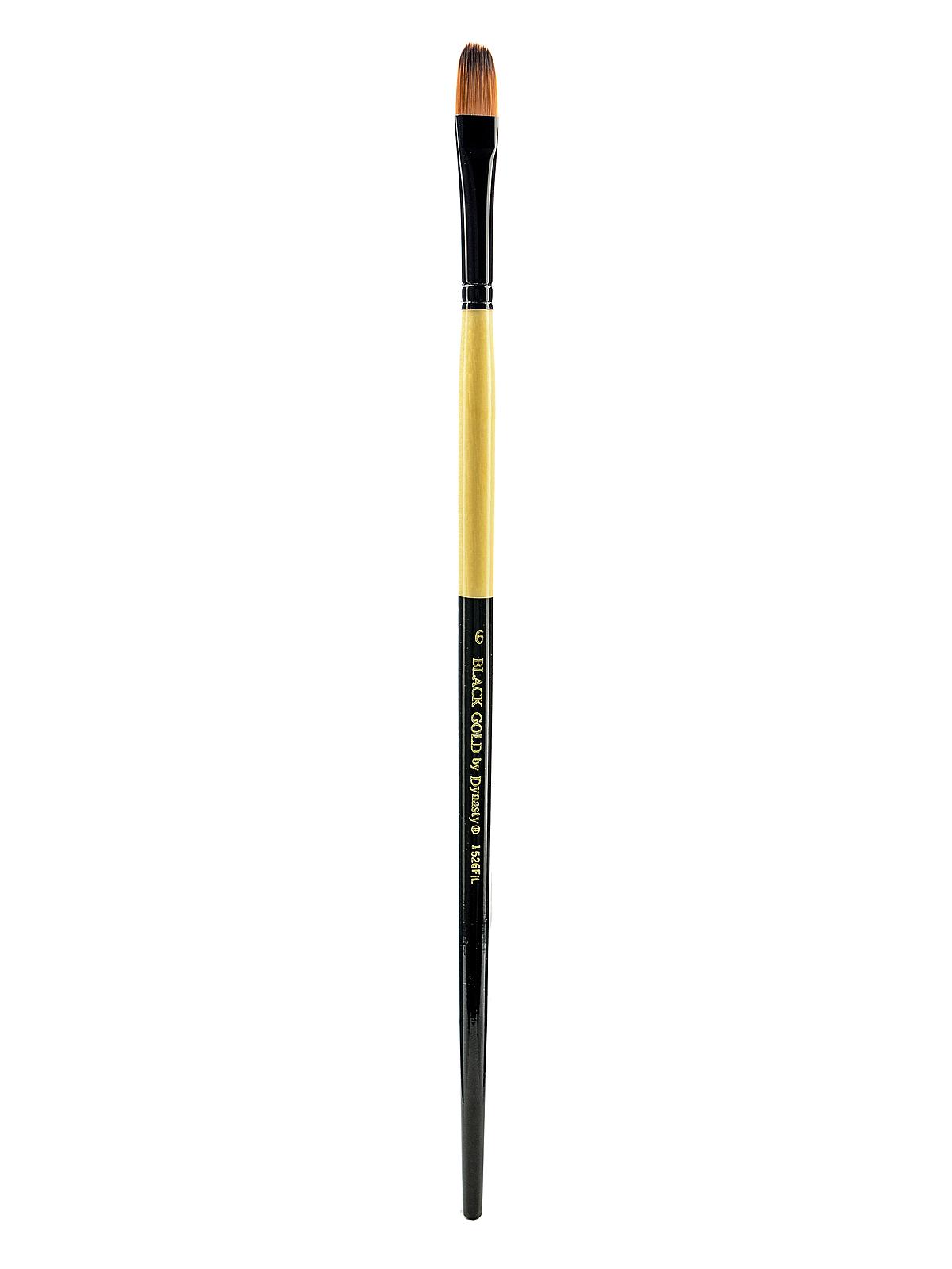 Black Gold Series Long Handled Synthetic Brushes 6 filbert 1526FIL