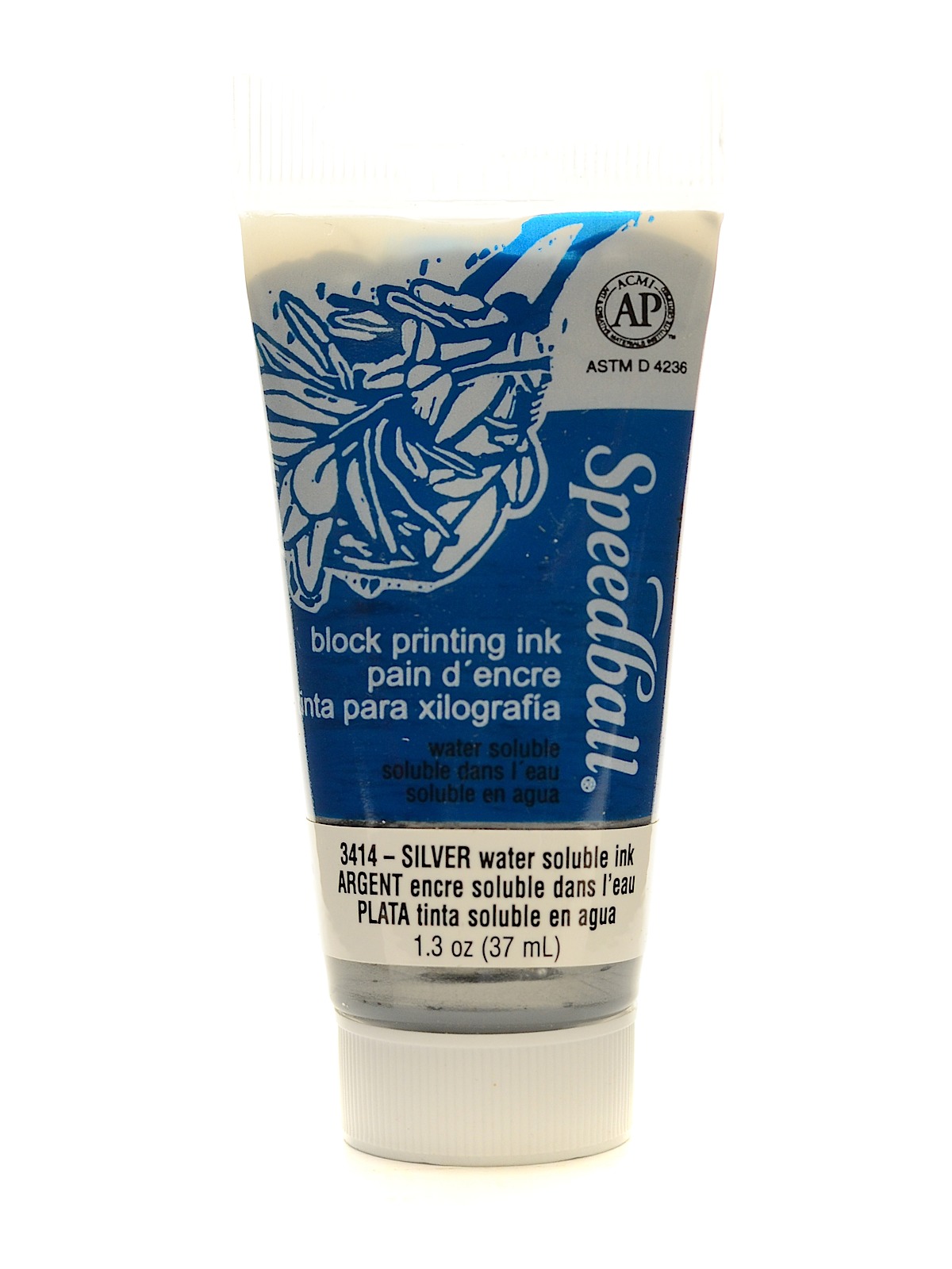 Block Printing Water Soluble Ink silver 1.25 oz.