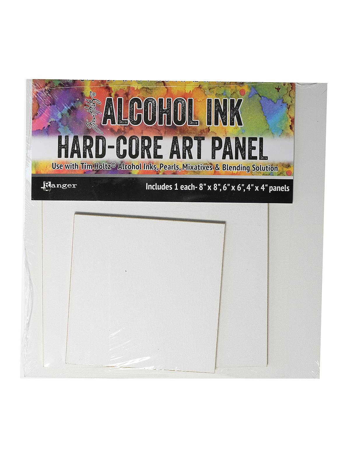 Tim Holtz Hard-Core Art Panel assorted squares pack of 3