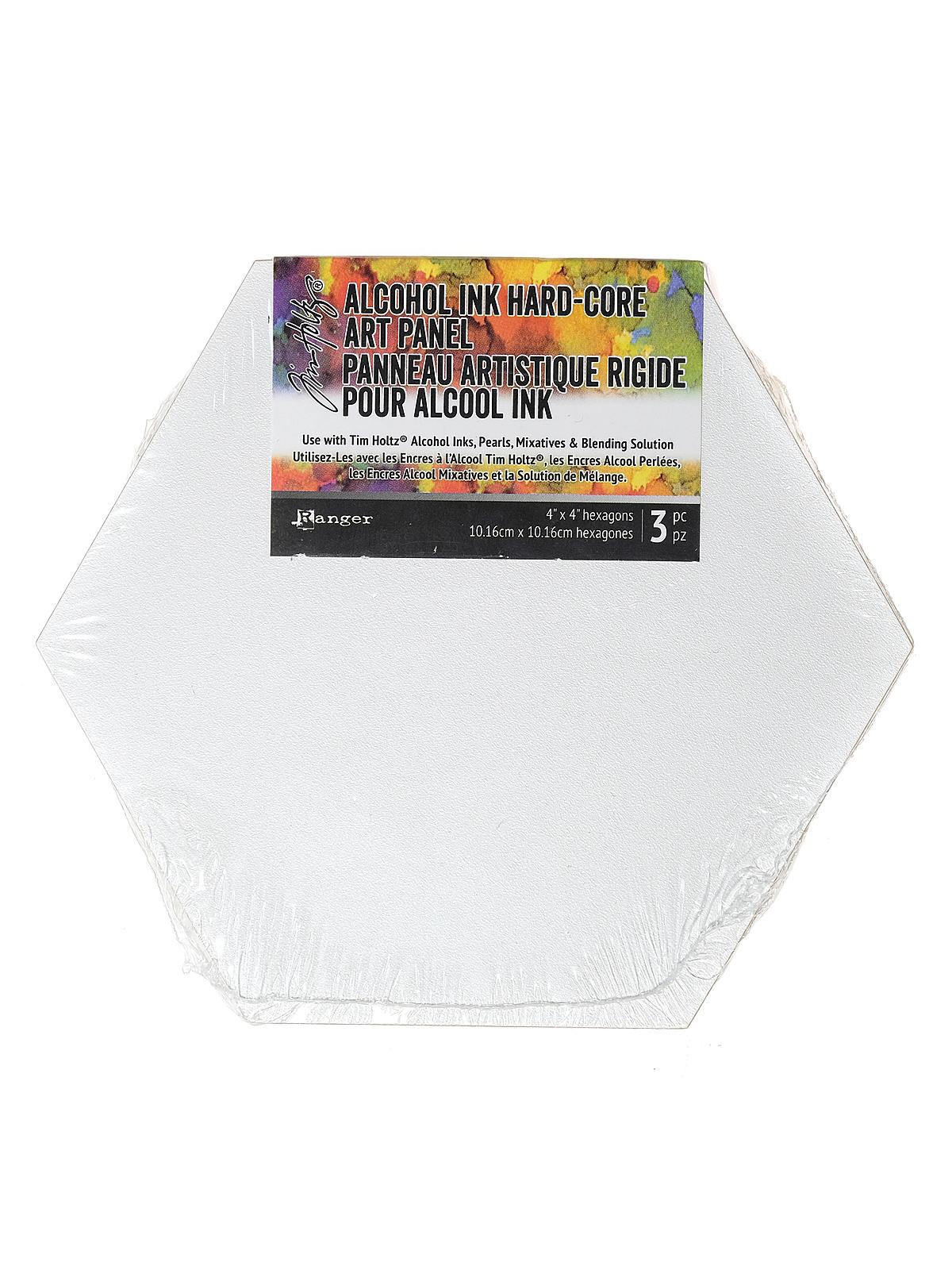 Tim Holtz Hard-Core Art Panel 4 in. hexagons pack of 3