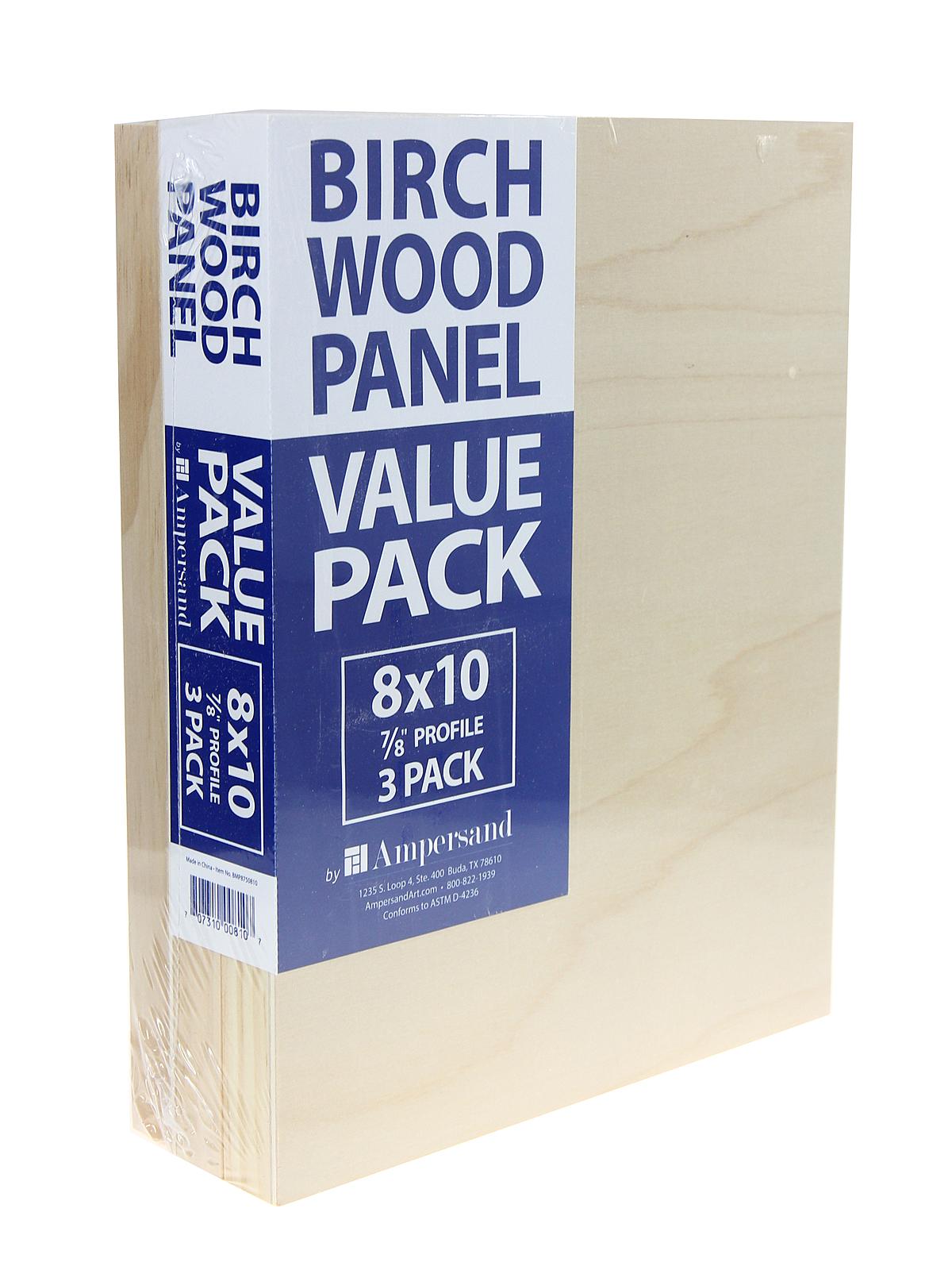 Birch Wood Panel Value Packs 7 8 in. 8 in. x 10 in. pack of 3