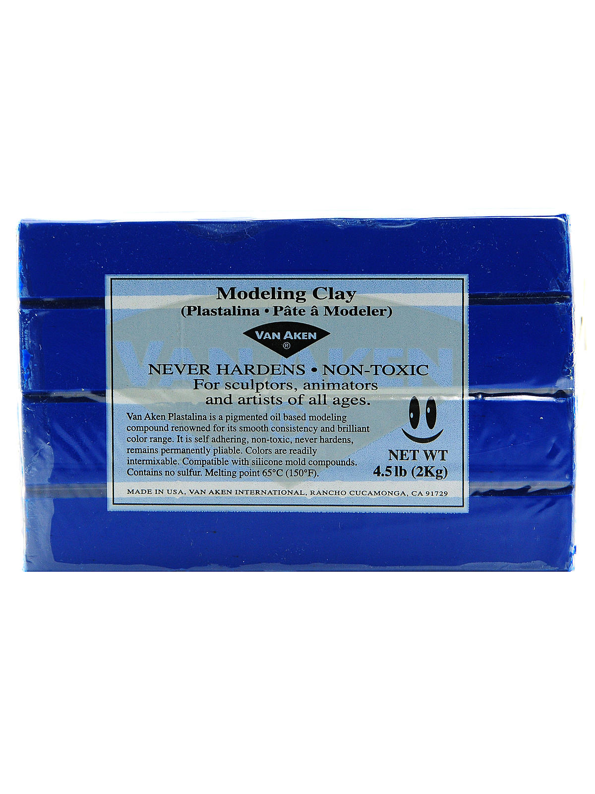 Plastalina Modeling Clay ultra blue 4 1 2 lb. bar