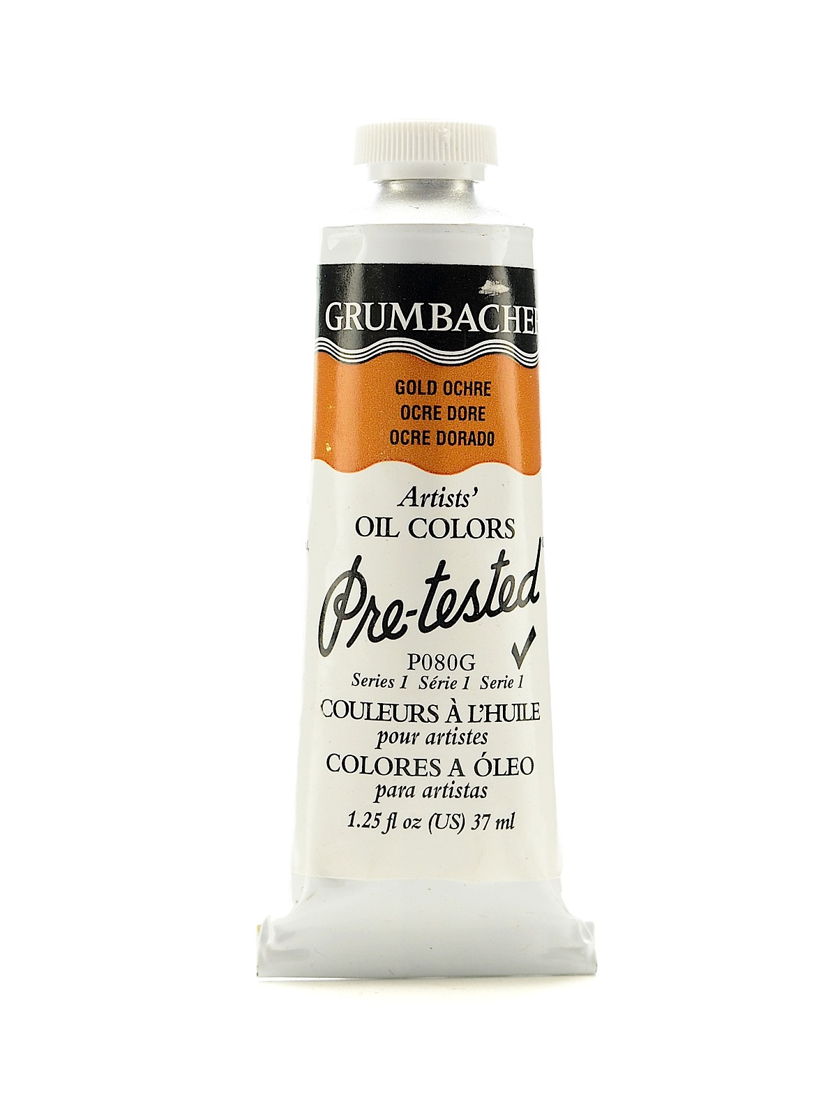 Pre-Tested Artists Oil Colors gold ochre hue (transparent) P080 1.25 oz.