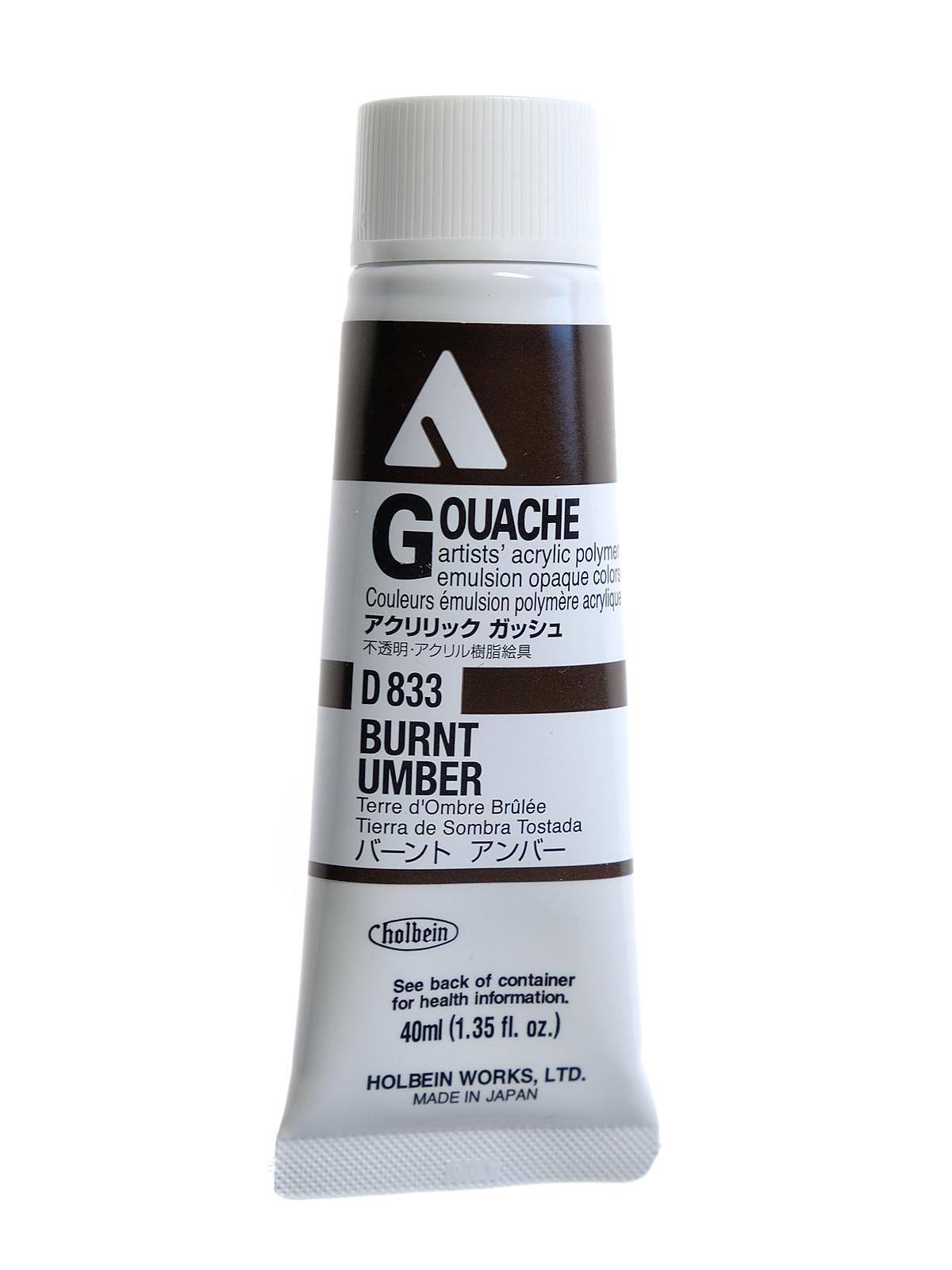 Acrylic Gouache 40 ml burnt umber