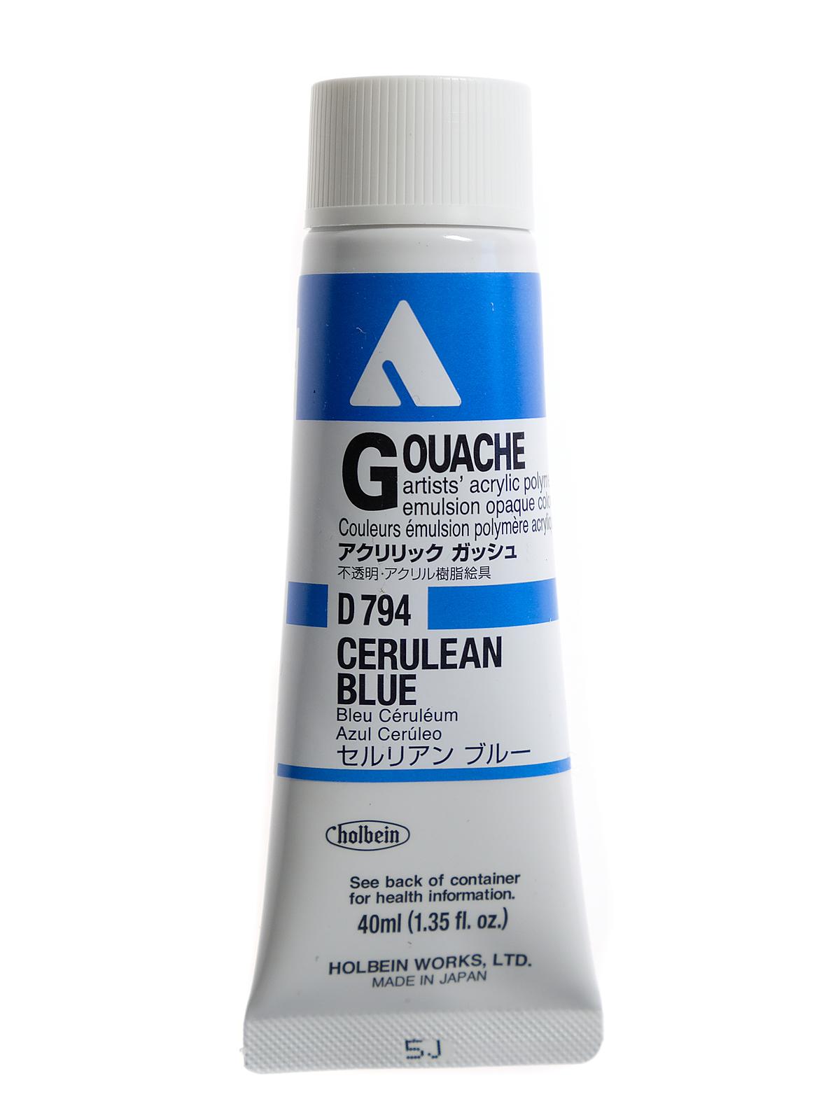 Acrylic Gouache 40 ml cerulean blue