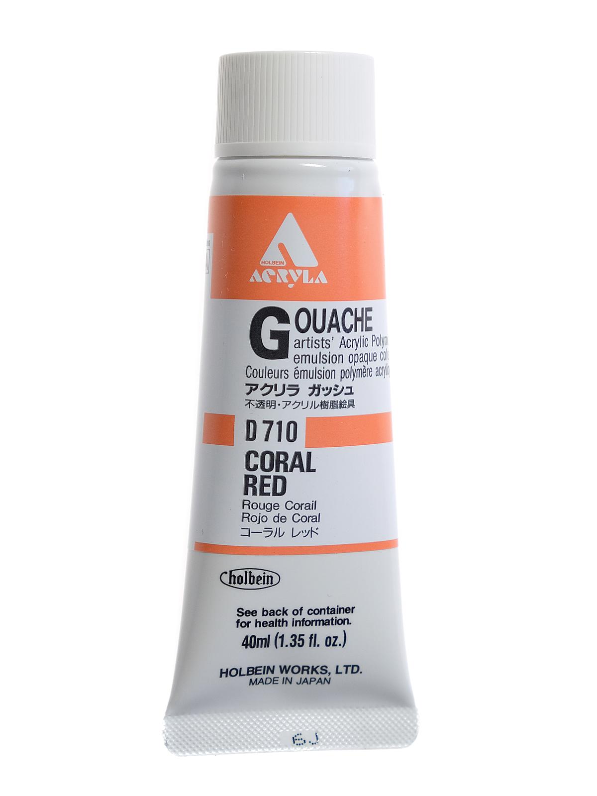 Acrylic Gouache 40 ml coral red