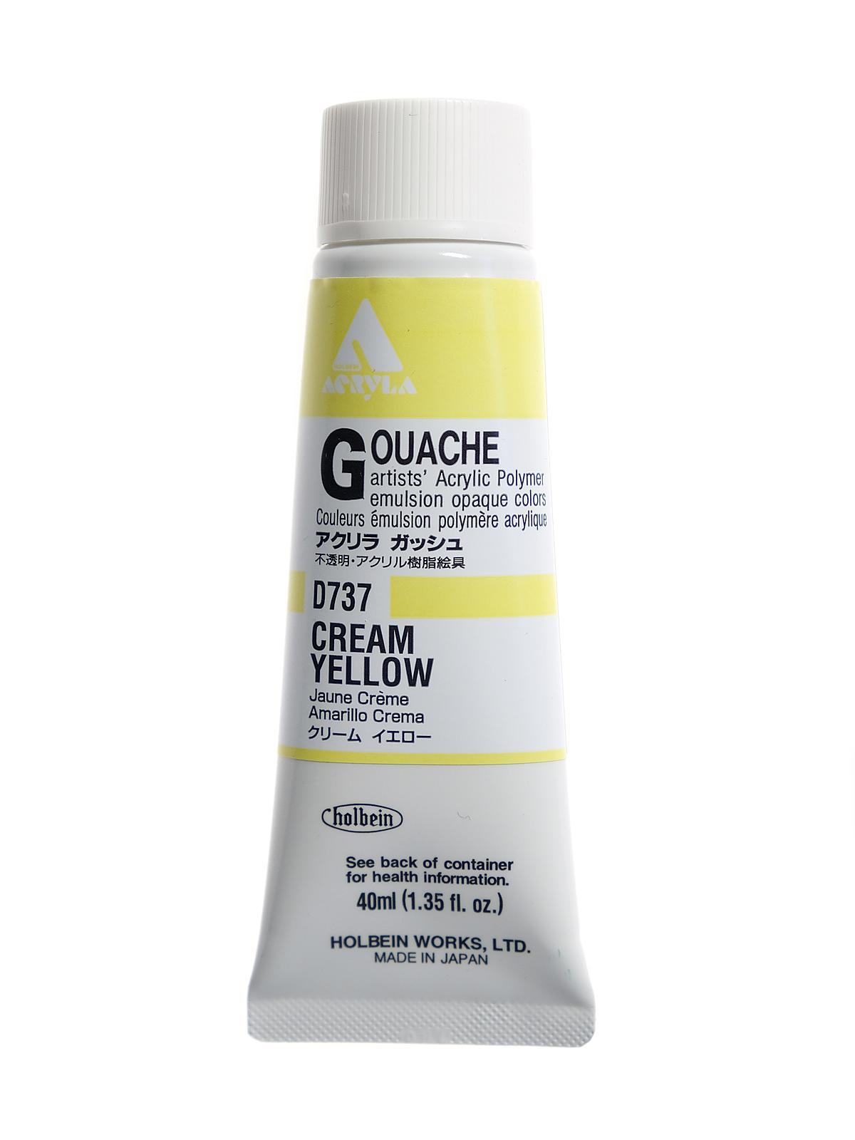 Acrylic Gouache 40 Ml Cream Yellow