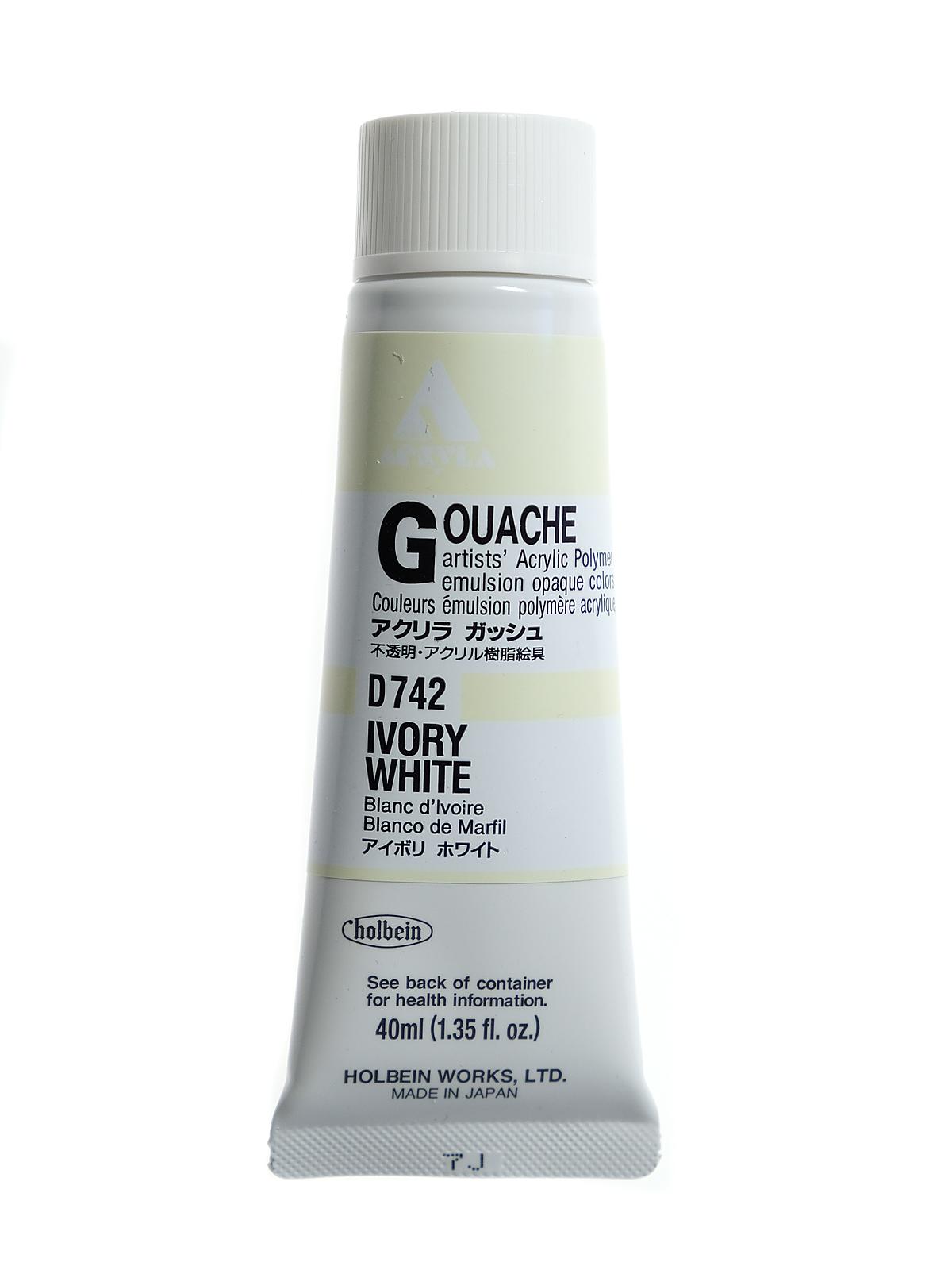 Acrylic Gouache 40 ml ivory white
