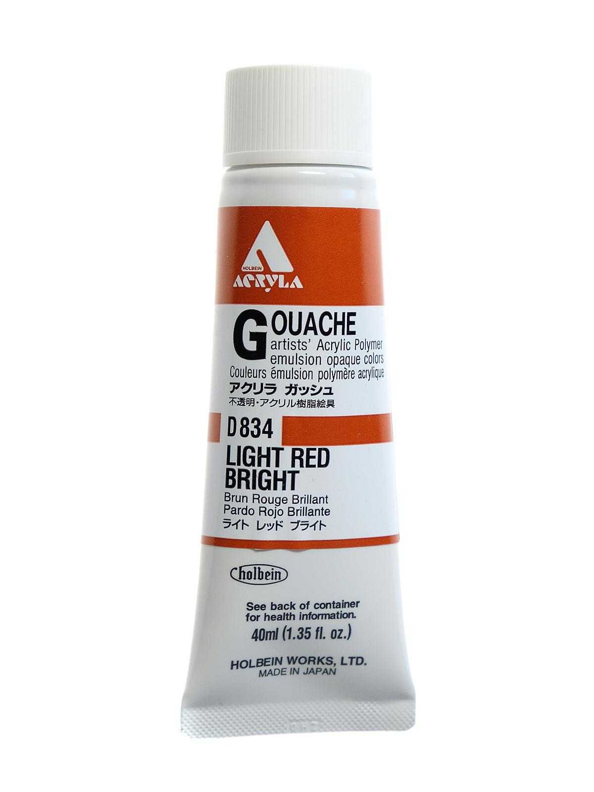 Acrylic Gouache 40 ml light red bright