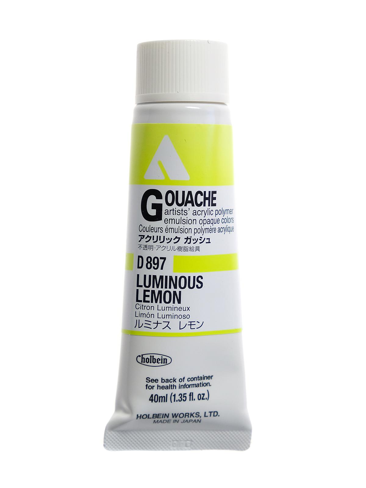 Acrylic Gouache 40 ml luminous lemon