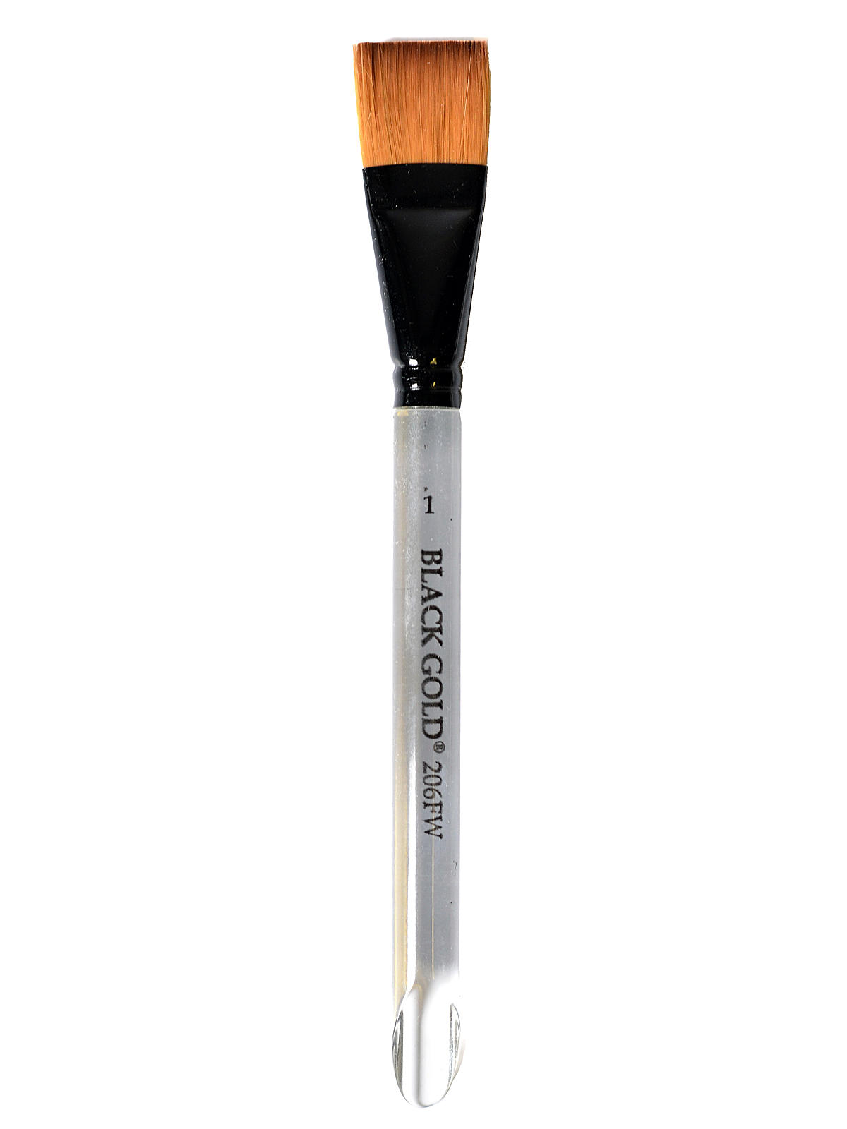 Black Gold Series Synthetic Brushes Flat Wash Clear Acrylic Handle 1 In.