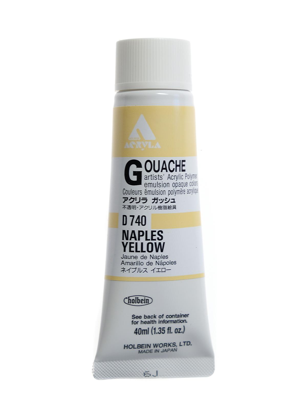 Acrylic Gouache 40 ml Naples yellow
