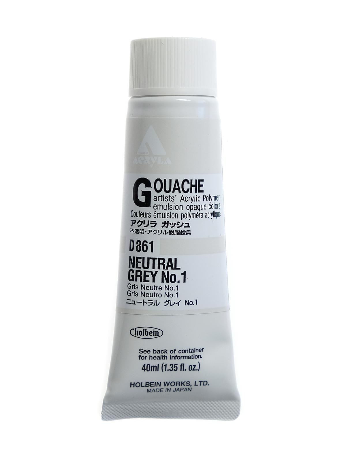 Acrylic Gouache 40 ml neutral grey #1