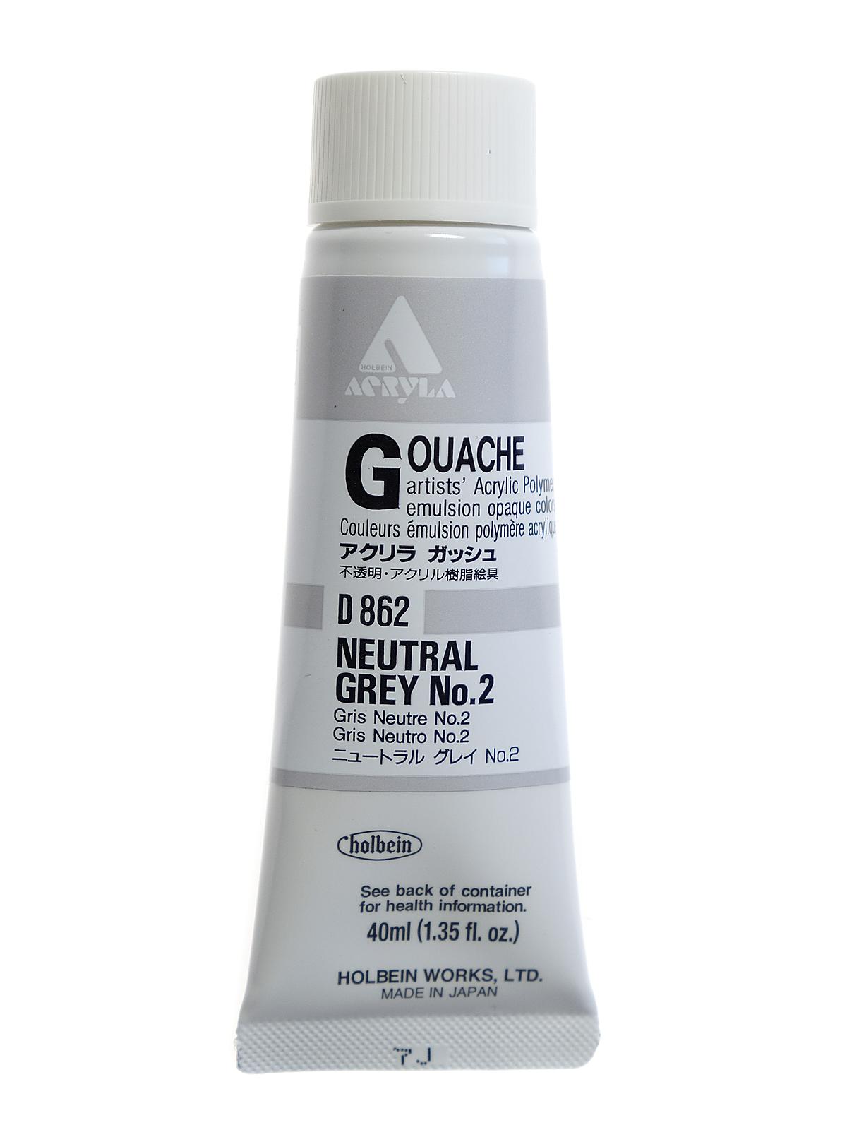 Acrylic Gouache 40 ml neutral grey #2