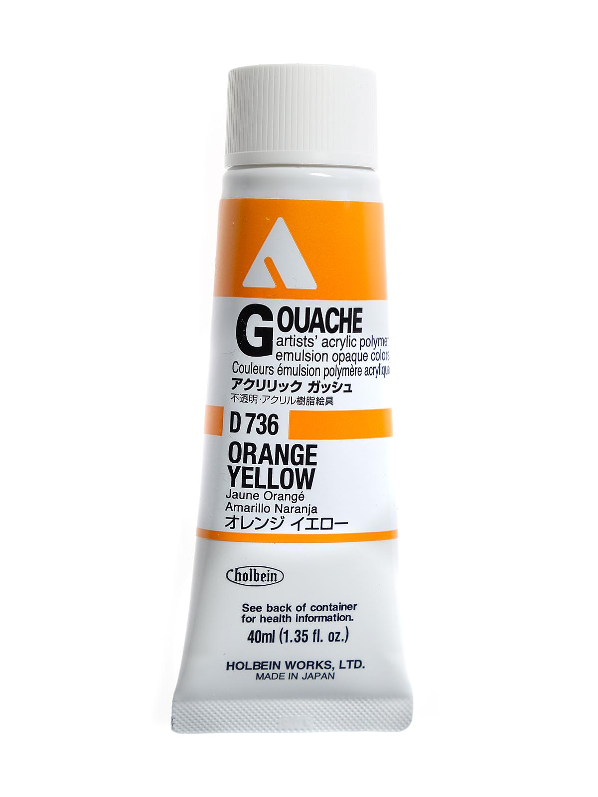 Acrylic Gouache 40 ml orange yellow