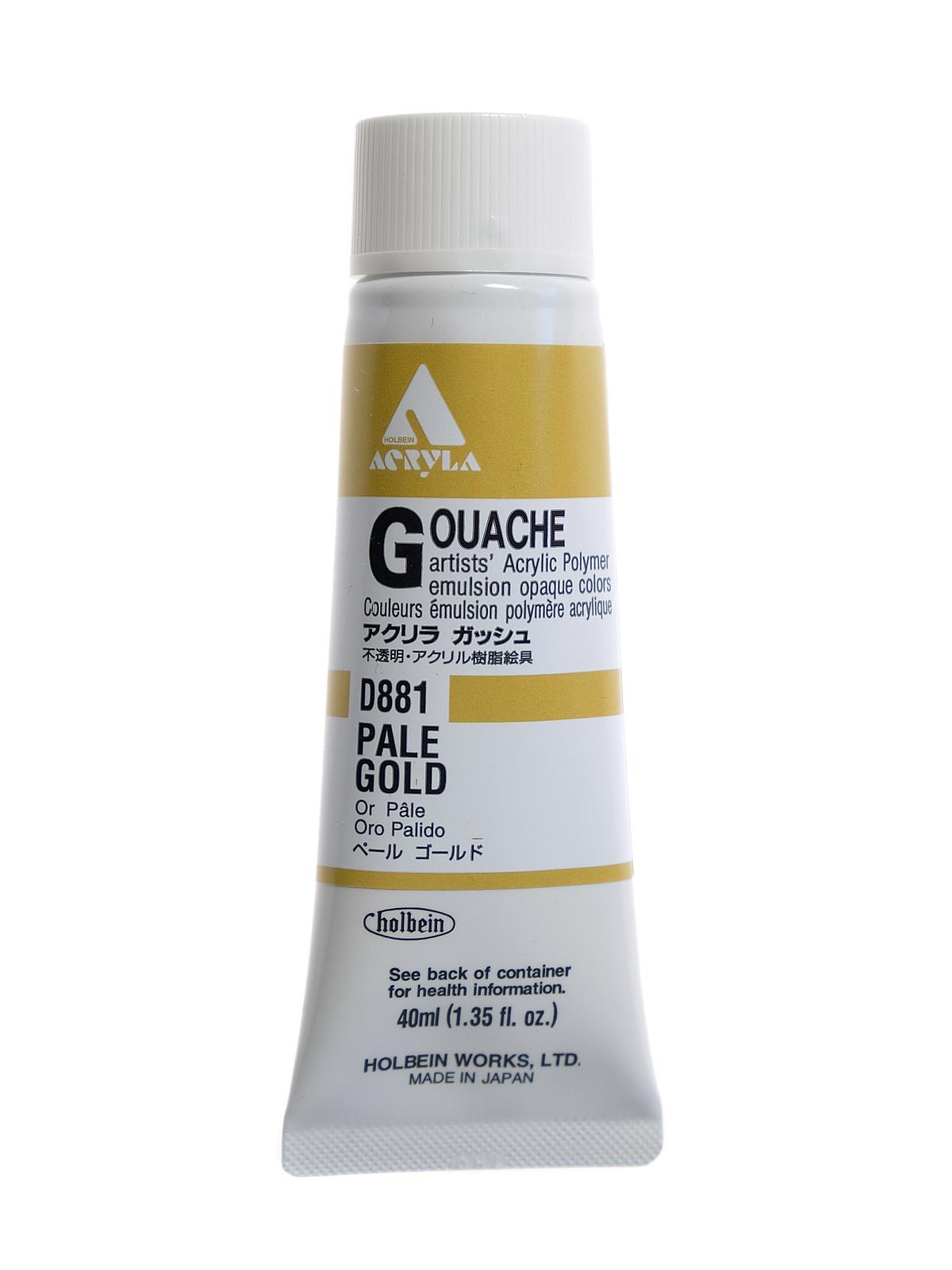Acrylic Gouache 40 ml pale gold