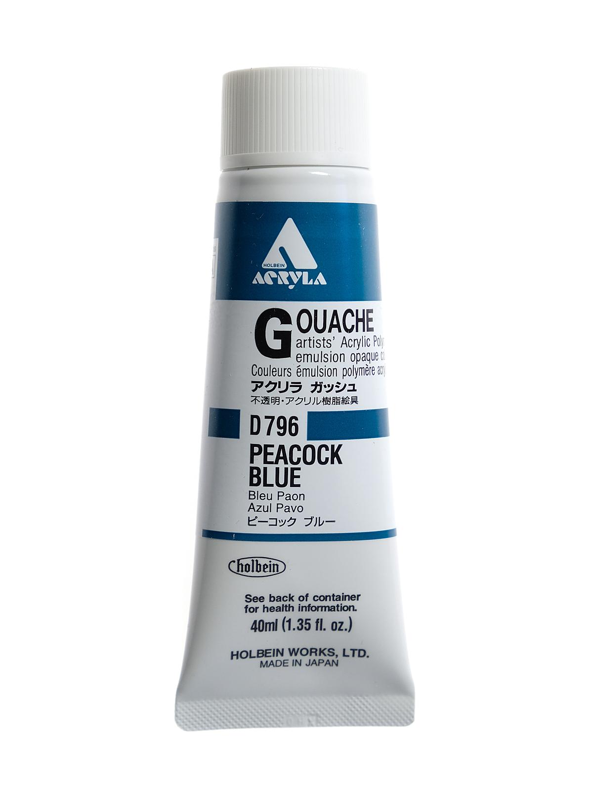 Acrylic Gouache 40 ml peacock blue