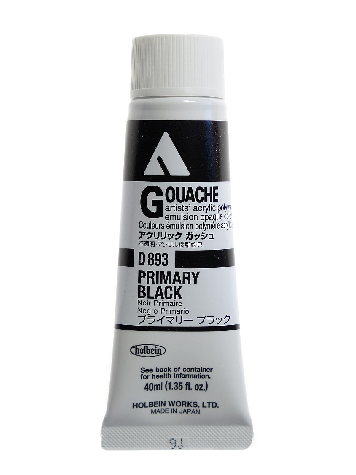 Acrylic Gouache 40 ml primary black