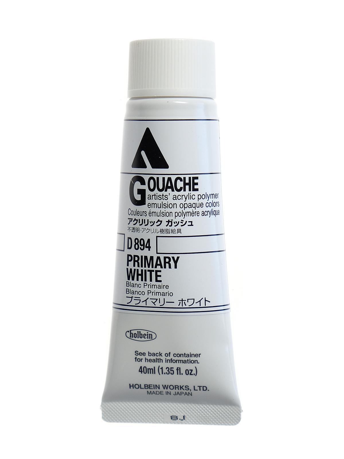 Acrylic Gouache 40 ml primary white