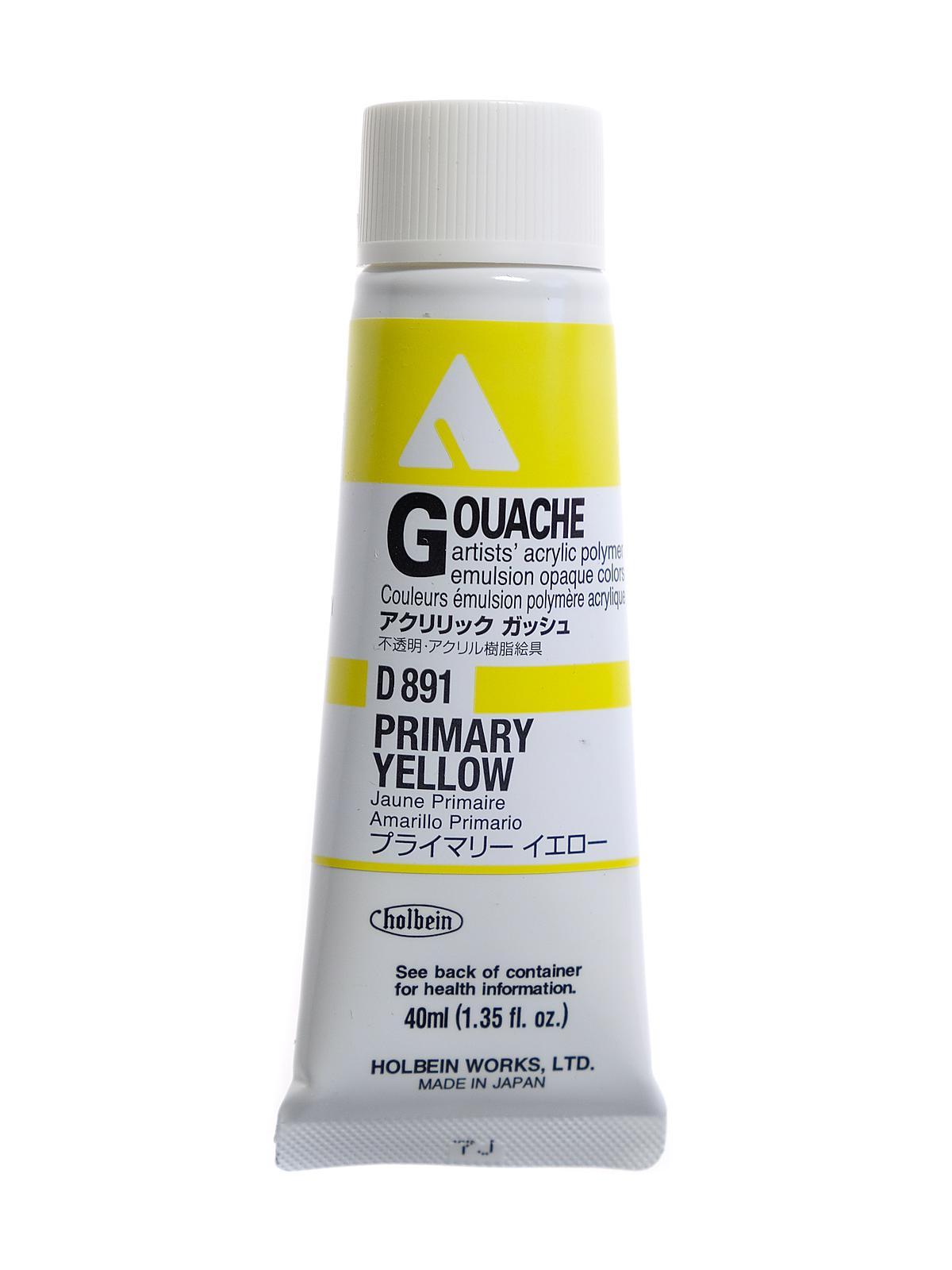 Acrylic Gouache 40 ml primary yellow
