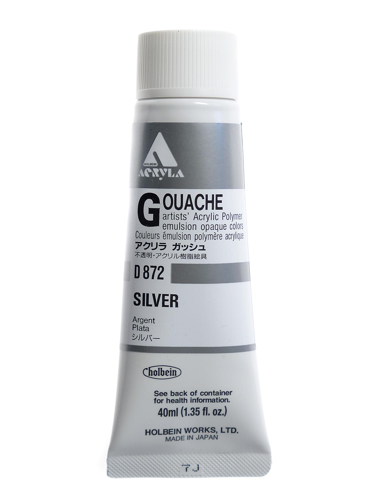 Acrylic Gouache 40 ml silver