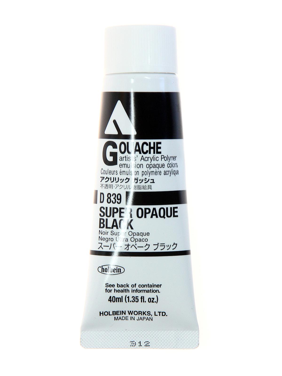 Acrylic Gouache 40 ml super opaque black