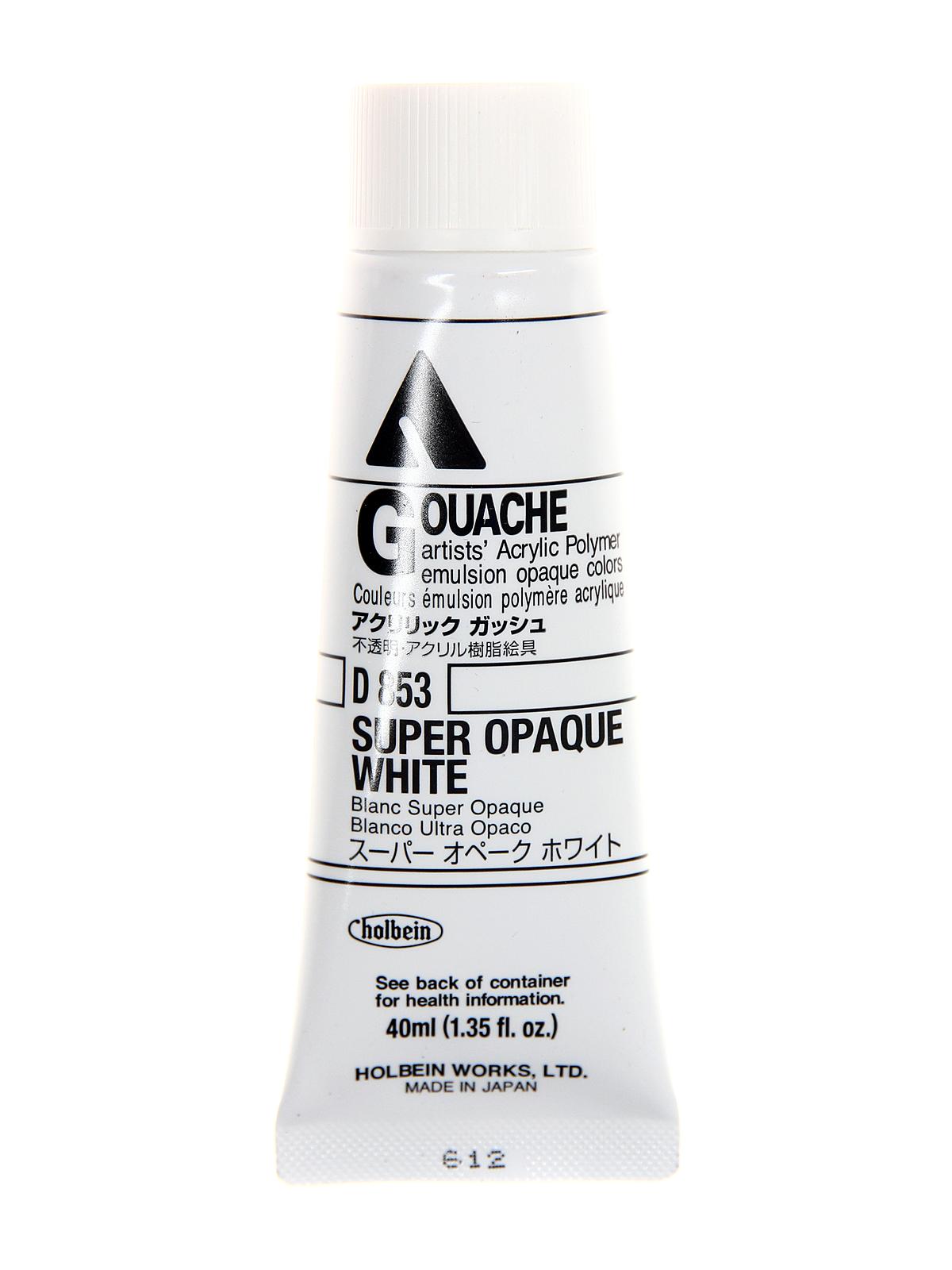 Acrylic Gouache 40 ml super opaque white