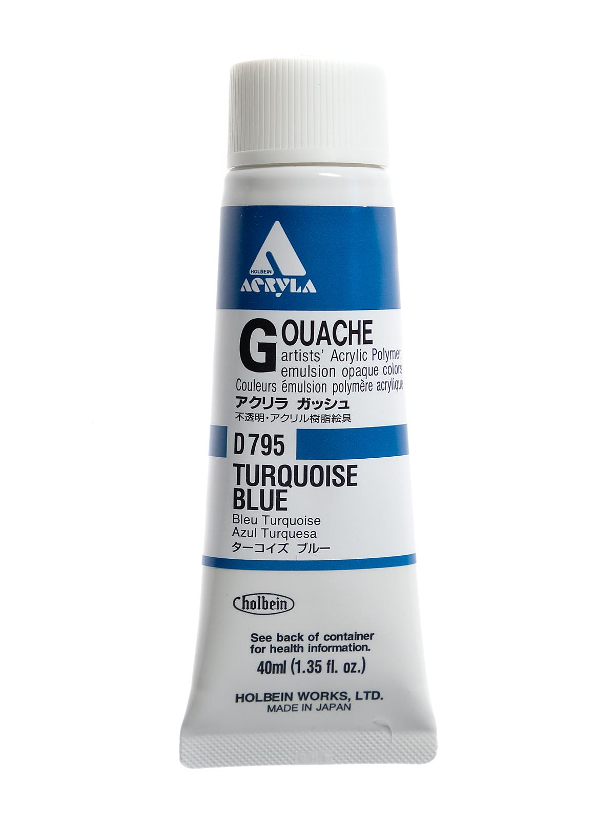 Acrylic Gouache 40 ml turquoise blue